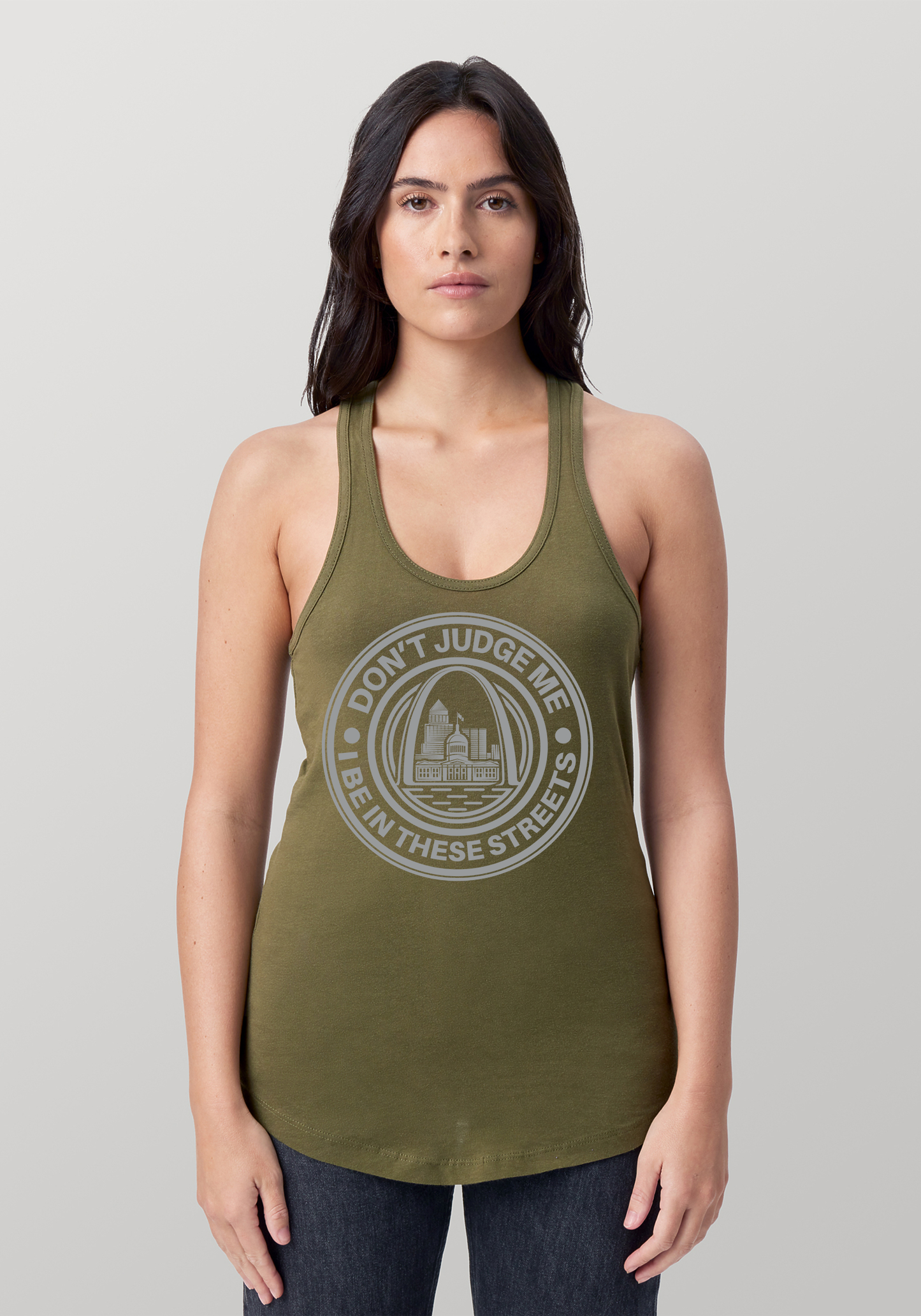 Military Green Women's Racerback Tank - The Lou