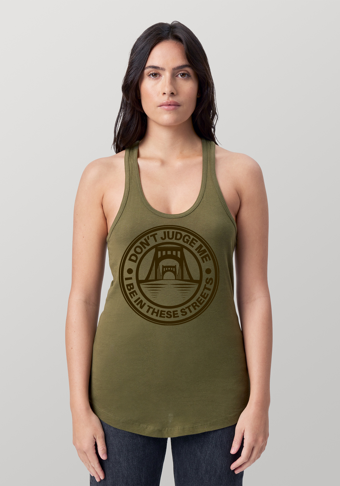 Military Green Women's Racerback Tank - The Capital