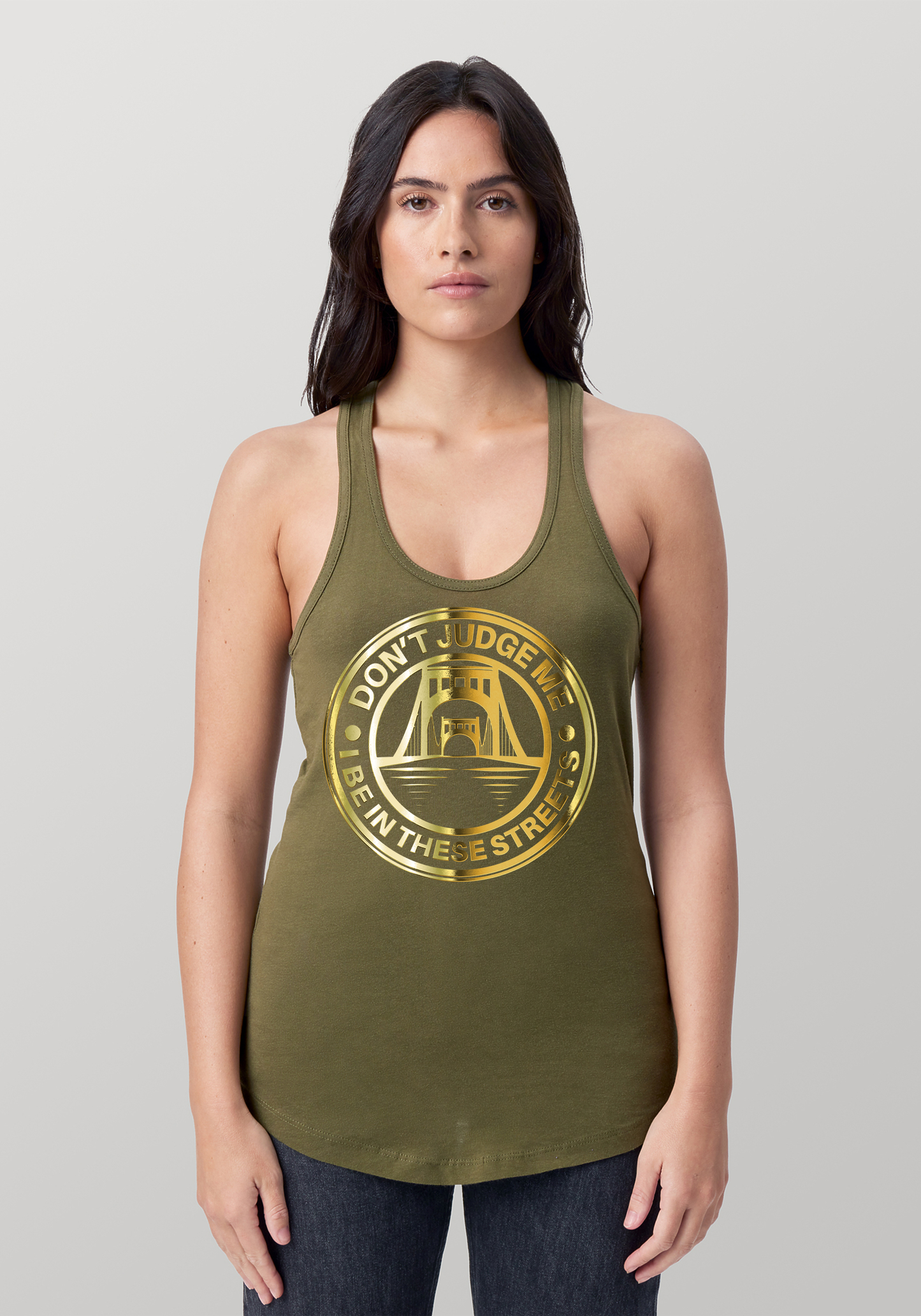 Military Green Women's Racerback Tank - The Capital