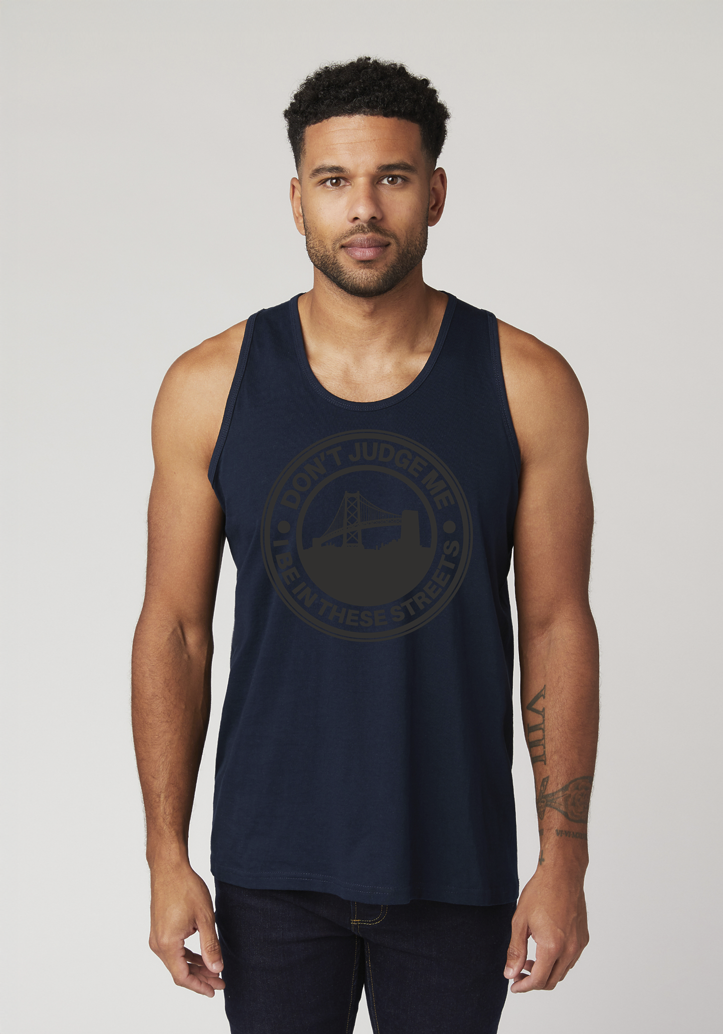 Navy Men's Tank Top - The Town