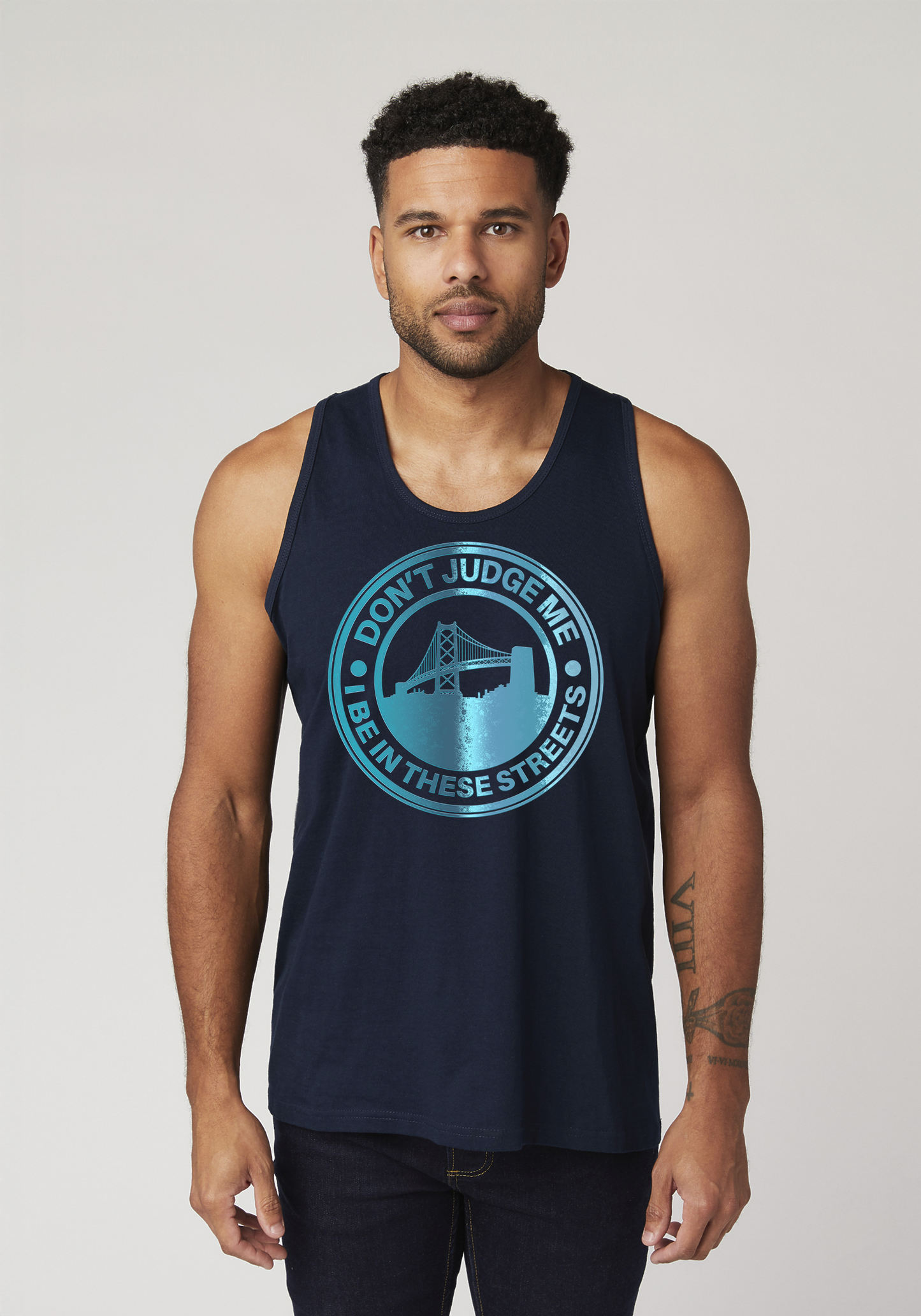 Navy Men's Tank Top - The Town
