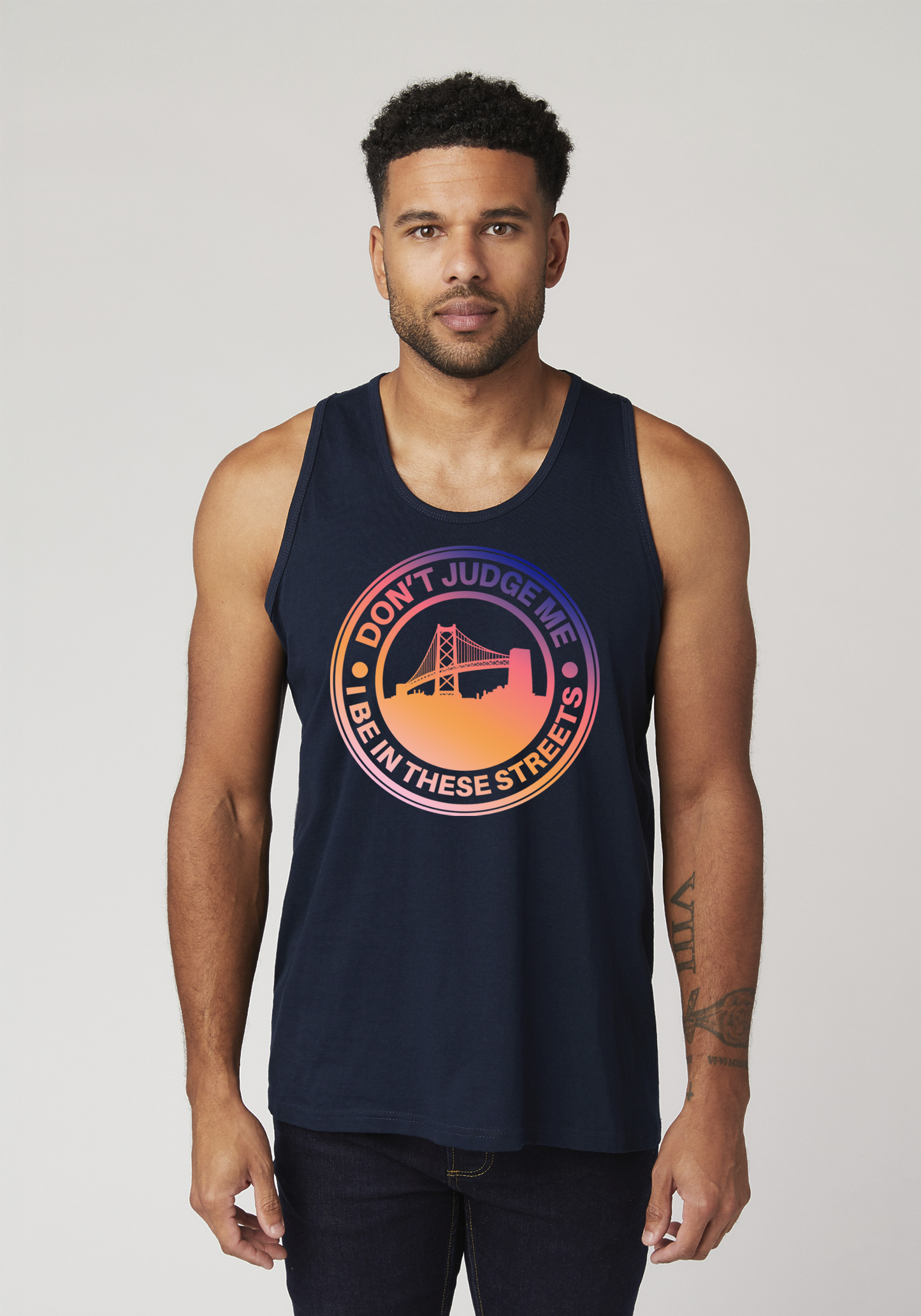 Navy Men's Tank Top - The Town