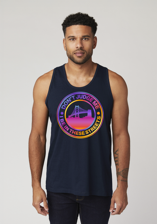 Navy Blue Men's Tank Top - The Town