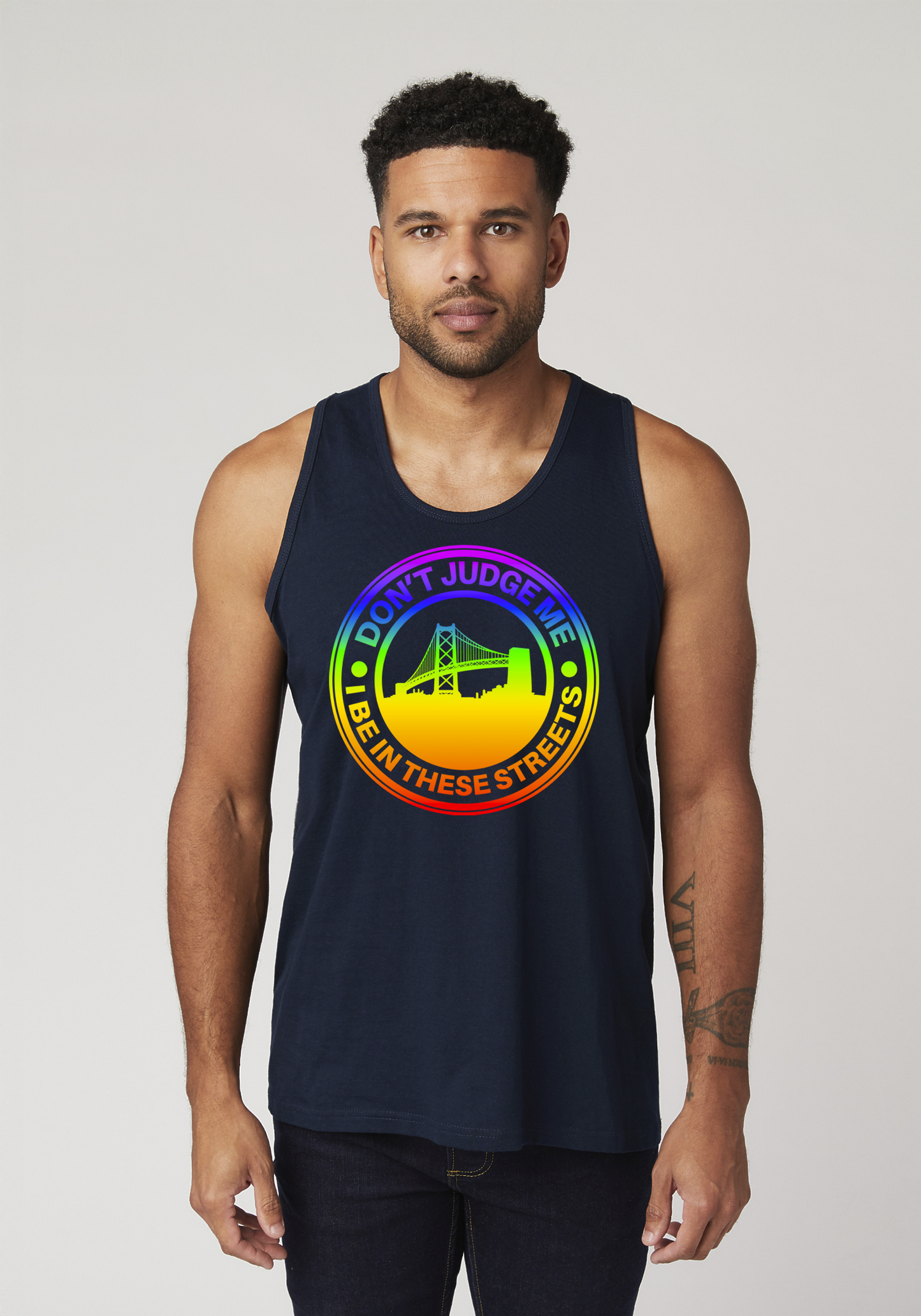 Navy Men's Tank Top - The Town