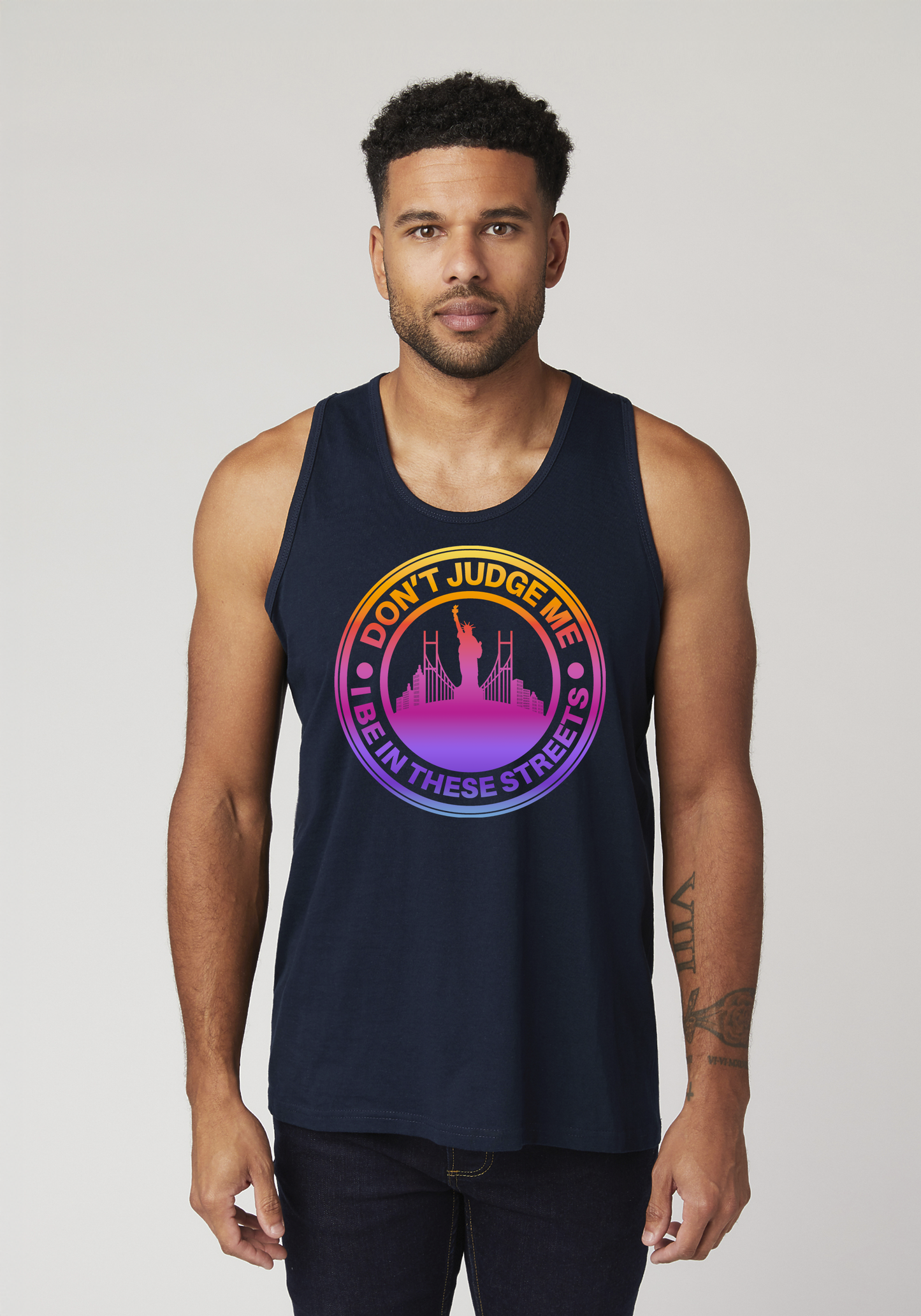 Navy Men's Tank Top - The City