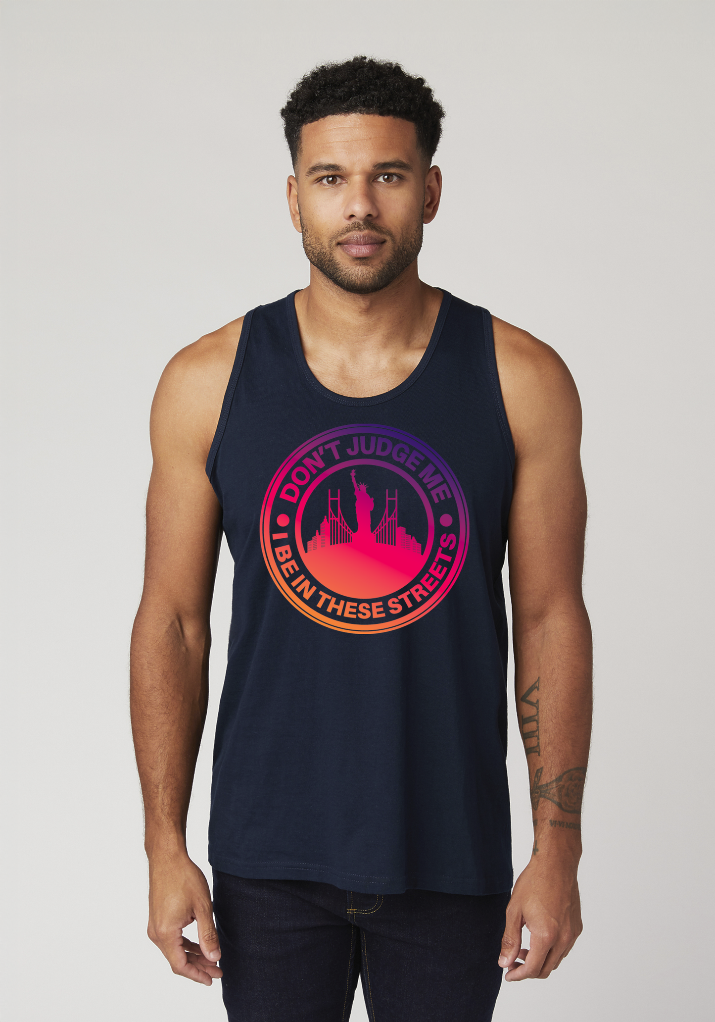 Navy Men's Tank Top - The City