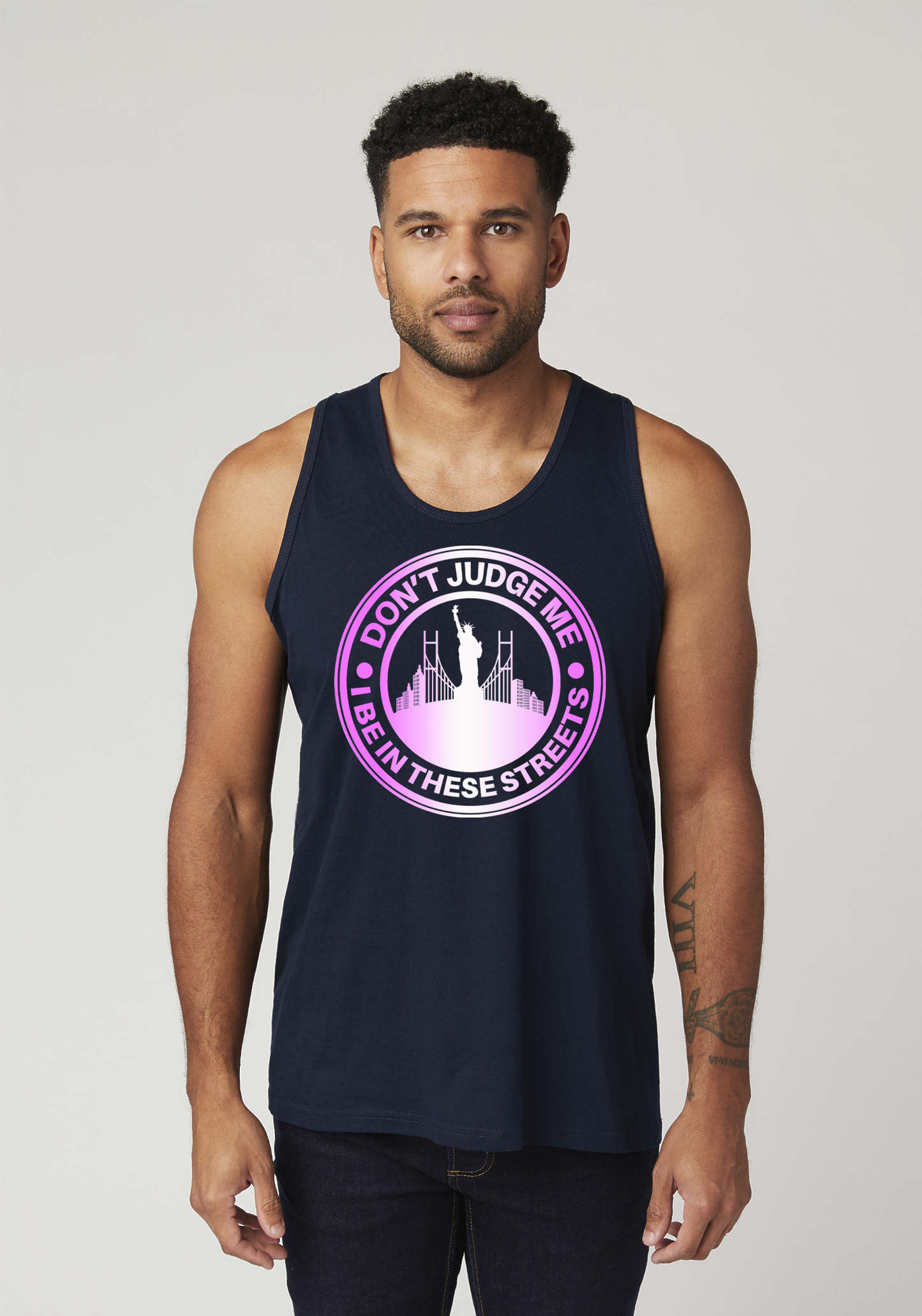 Navy Men's Tank Top - The City