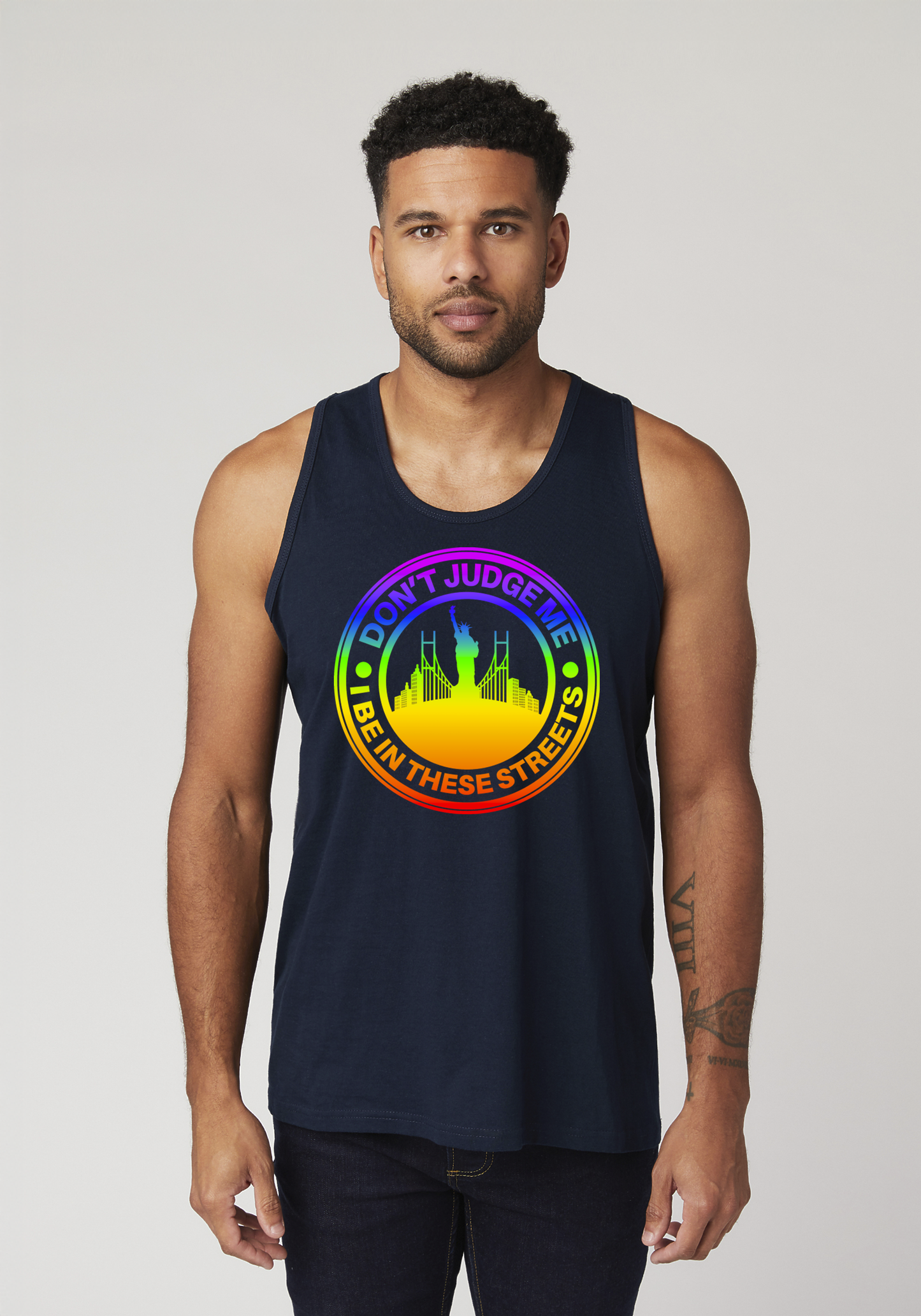 Navy Men's Tank Top - The City