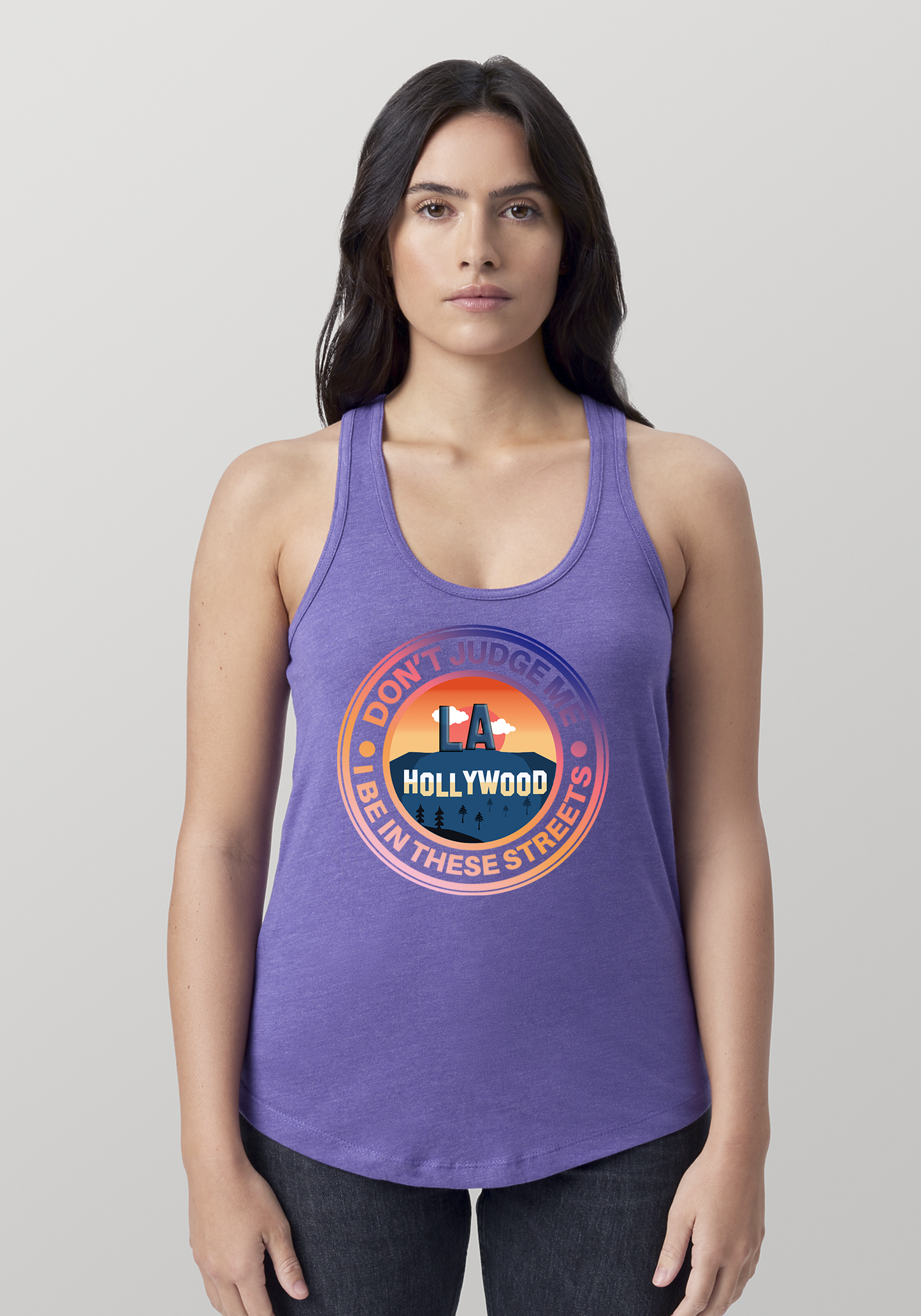 Purple Heather Women's Racerback Tank - Hollywood
