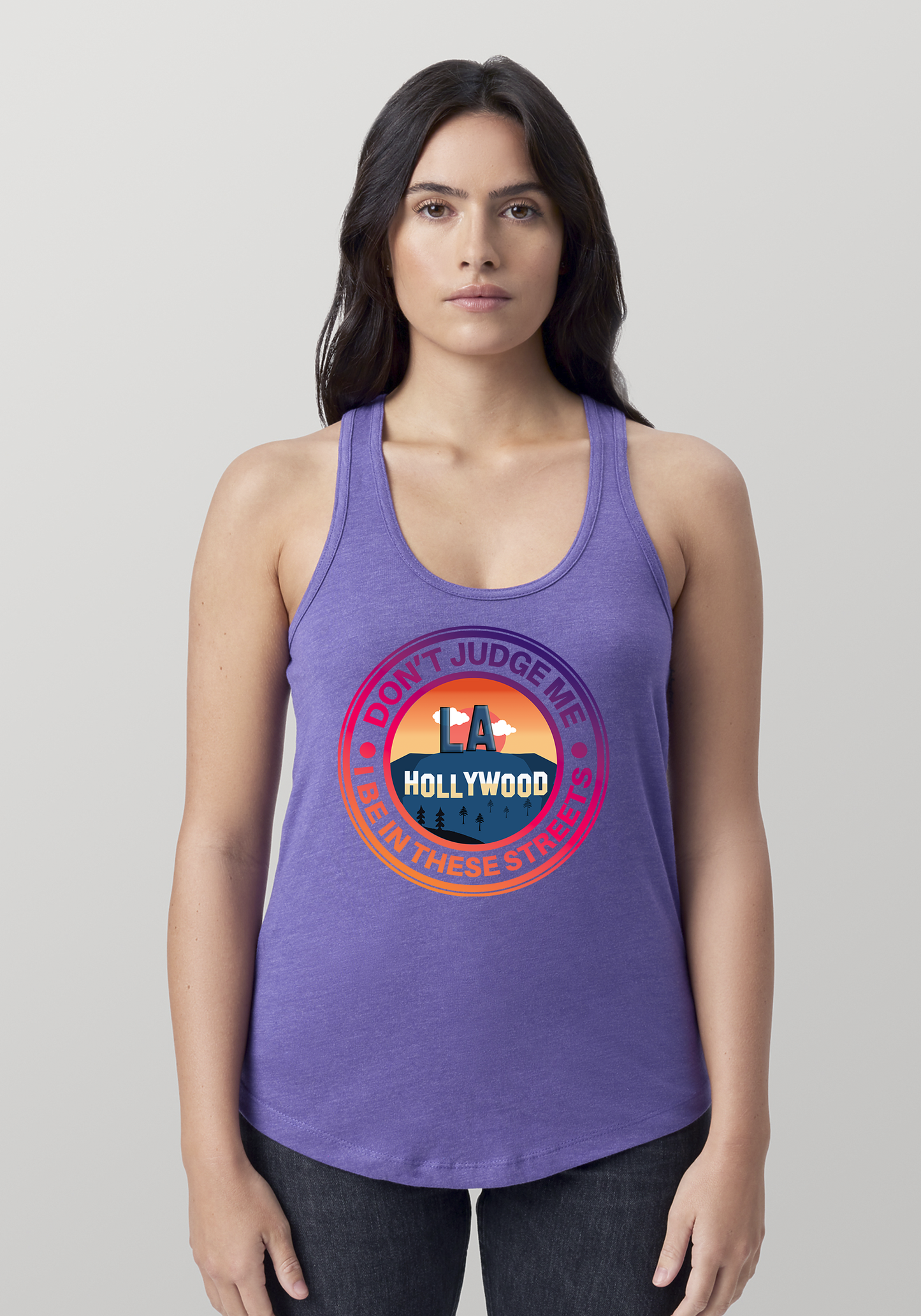 Purple Heather Women's Racerback Tank - Hollywood