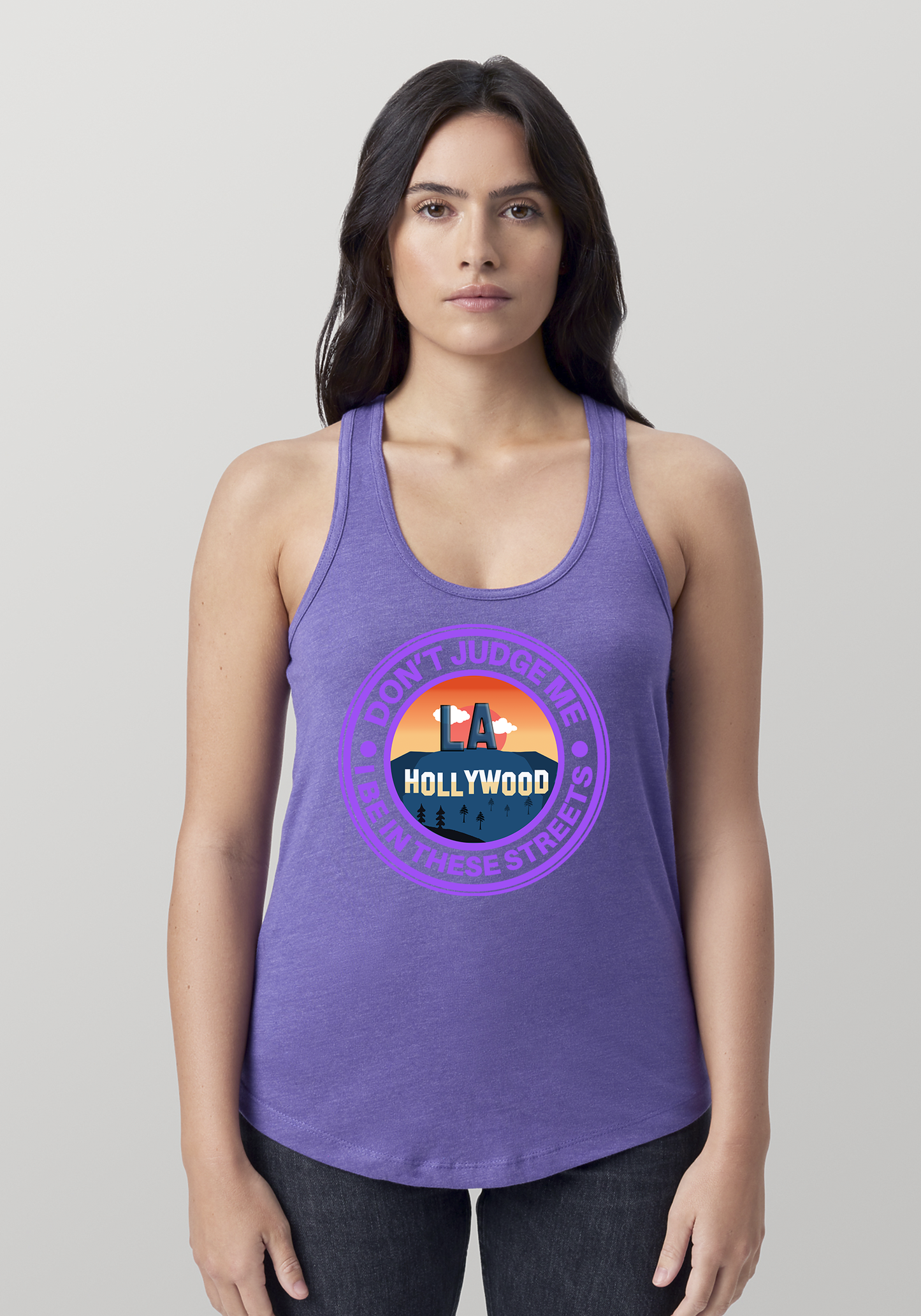 Purple Heather Women's Racerback Tank - Hollywood