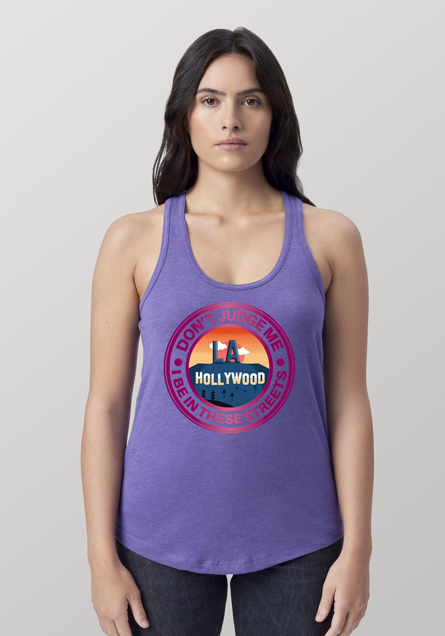 Purple Heather Women's Racerback Tank - Hollywood