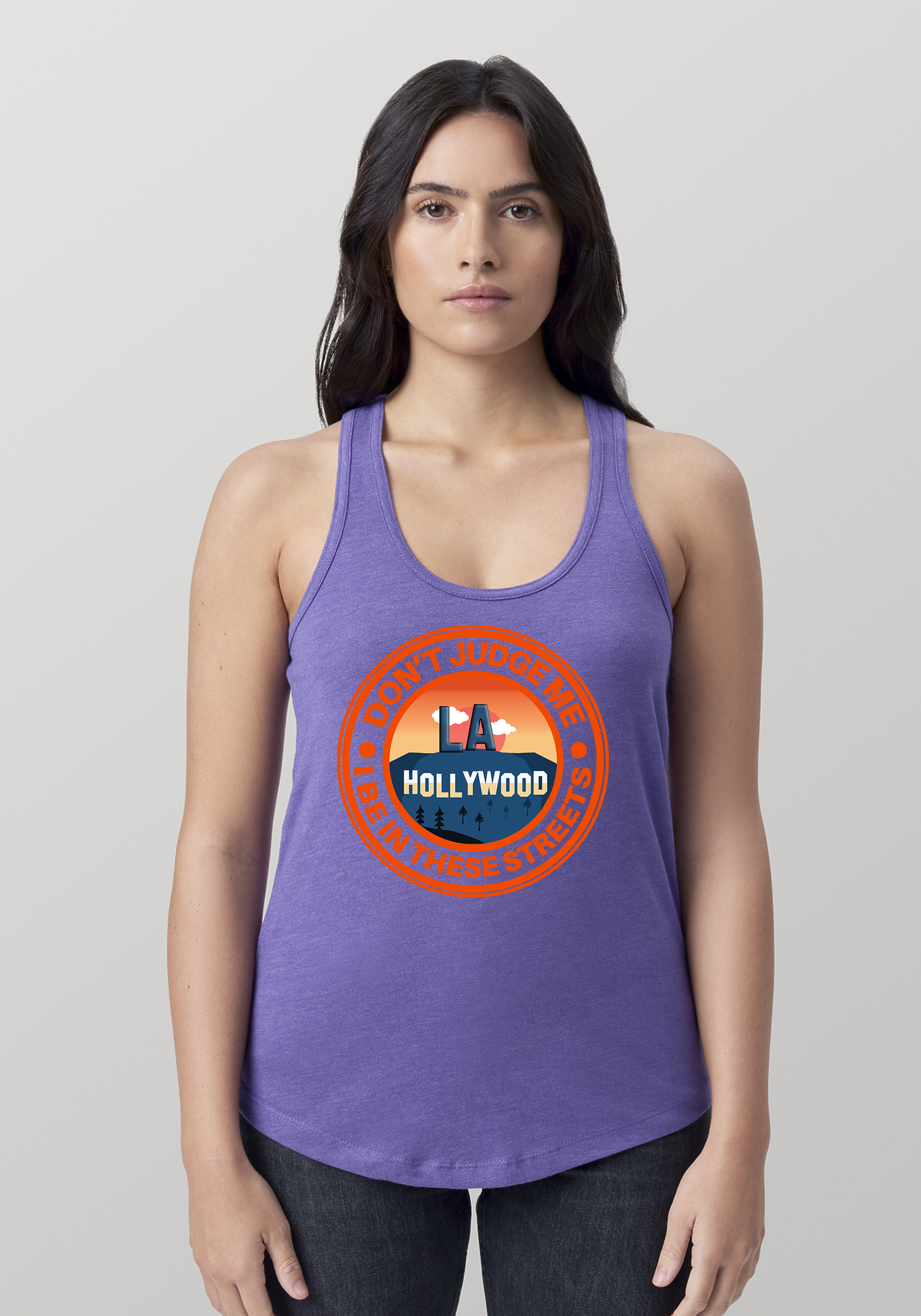 Purple Heather Women's Racerback Tank - Hollywood