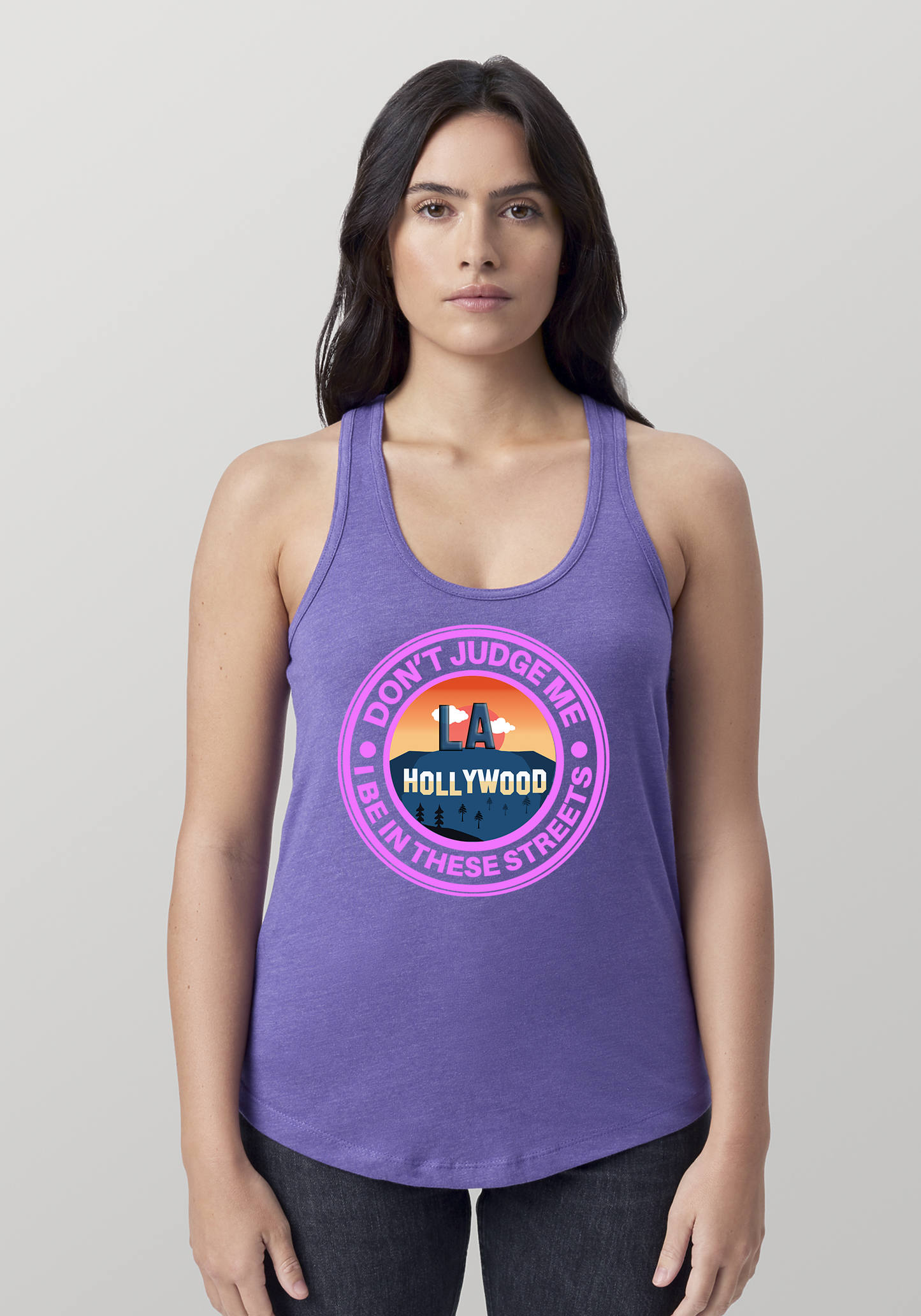 Purple Heather Women's Racerback Tank - Hollywood