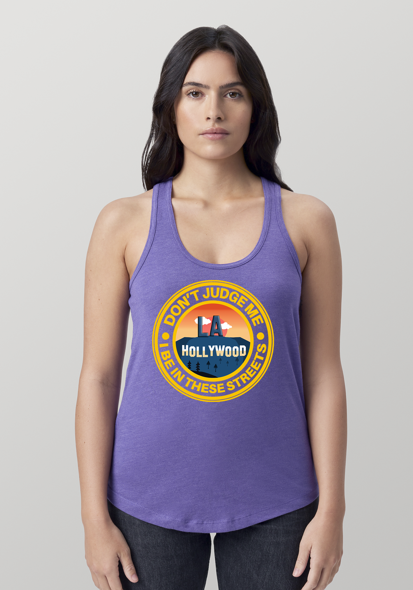 Purple Heather Women's Racerback Tank - Hollywood