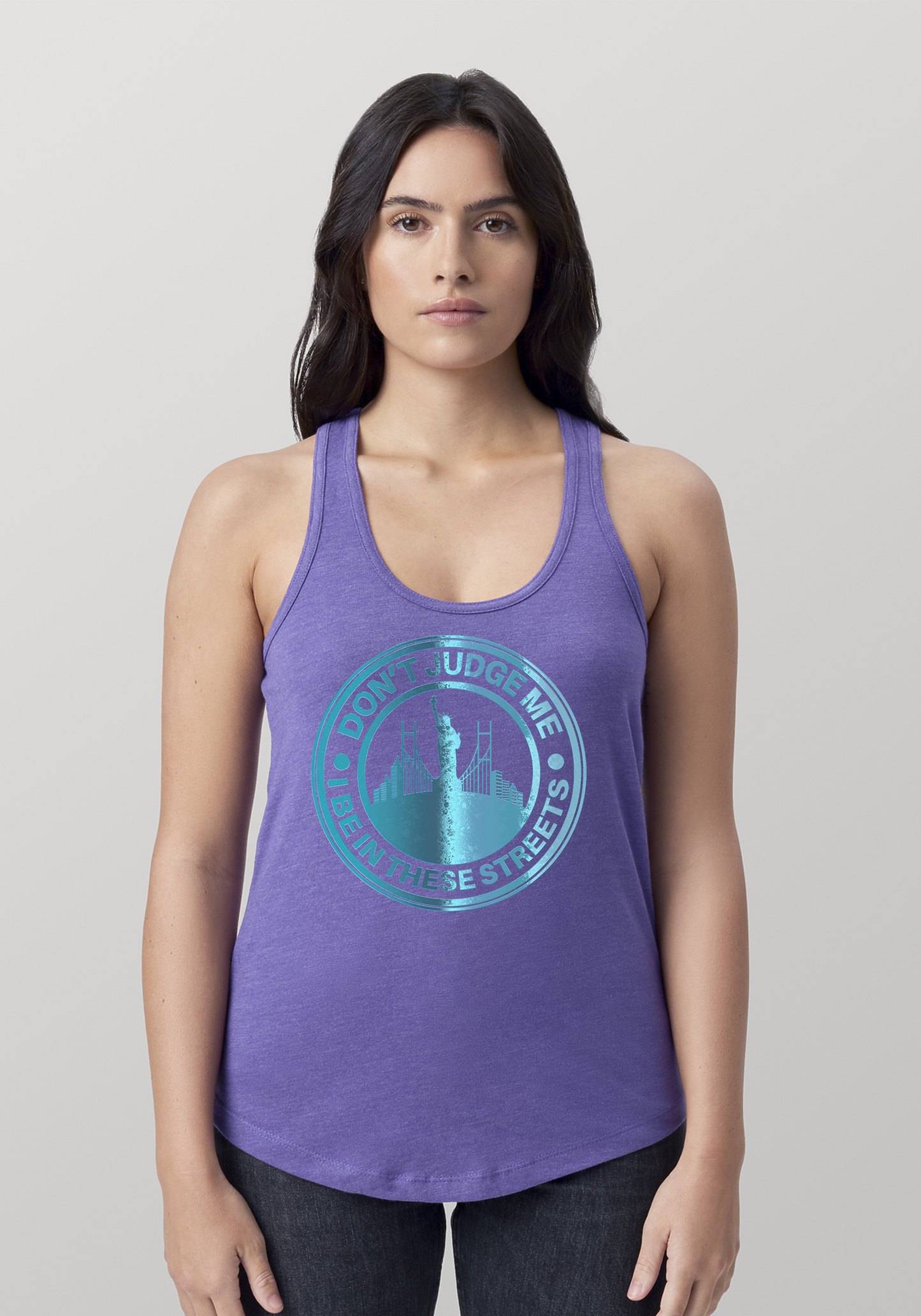 Purple Heather Women's Racerback Tank - The City