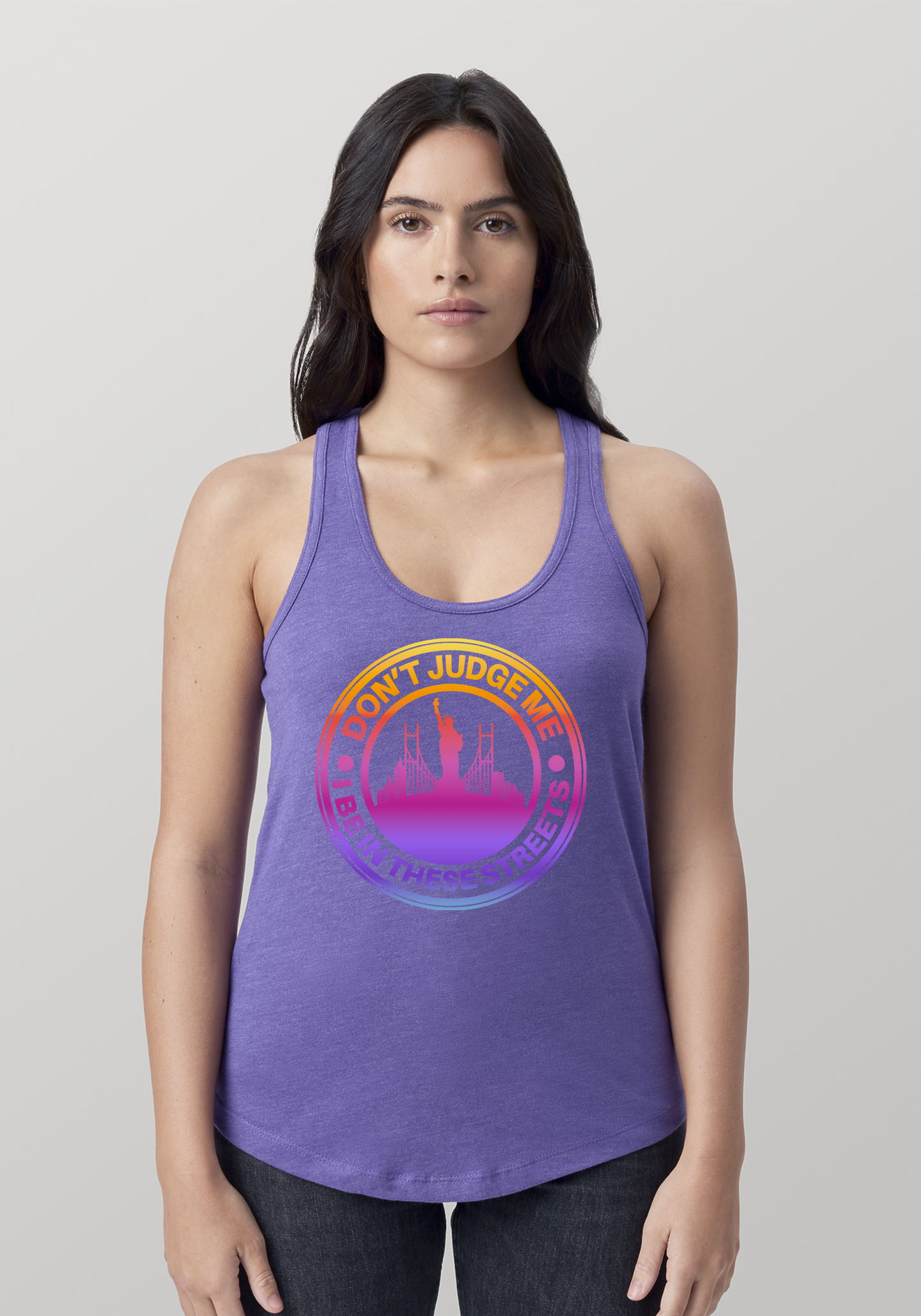 Purple Heather Women's Racerback Tank - The City