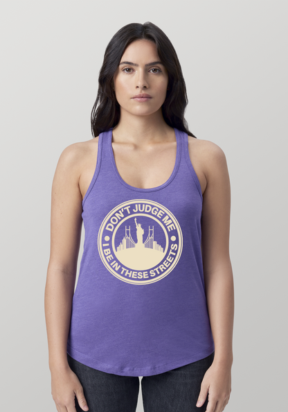Purple Heather Women's Racerback Tank - The City