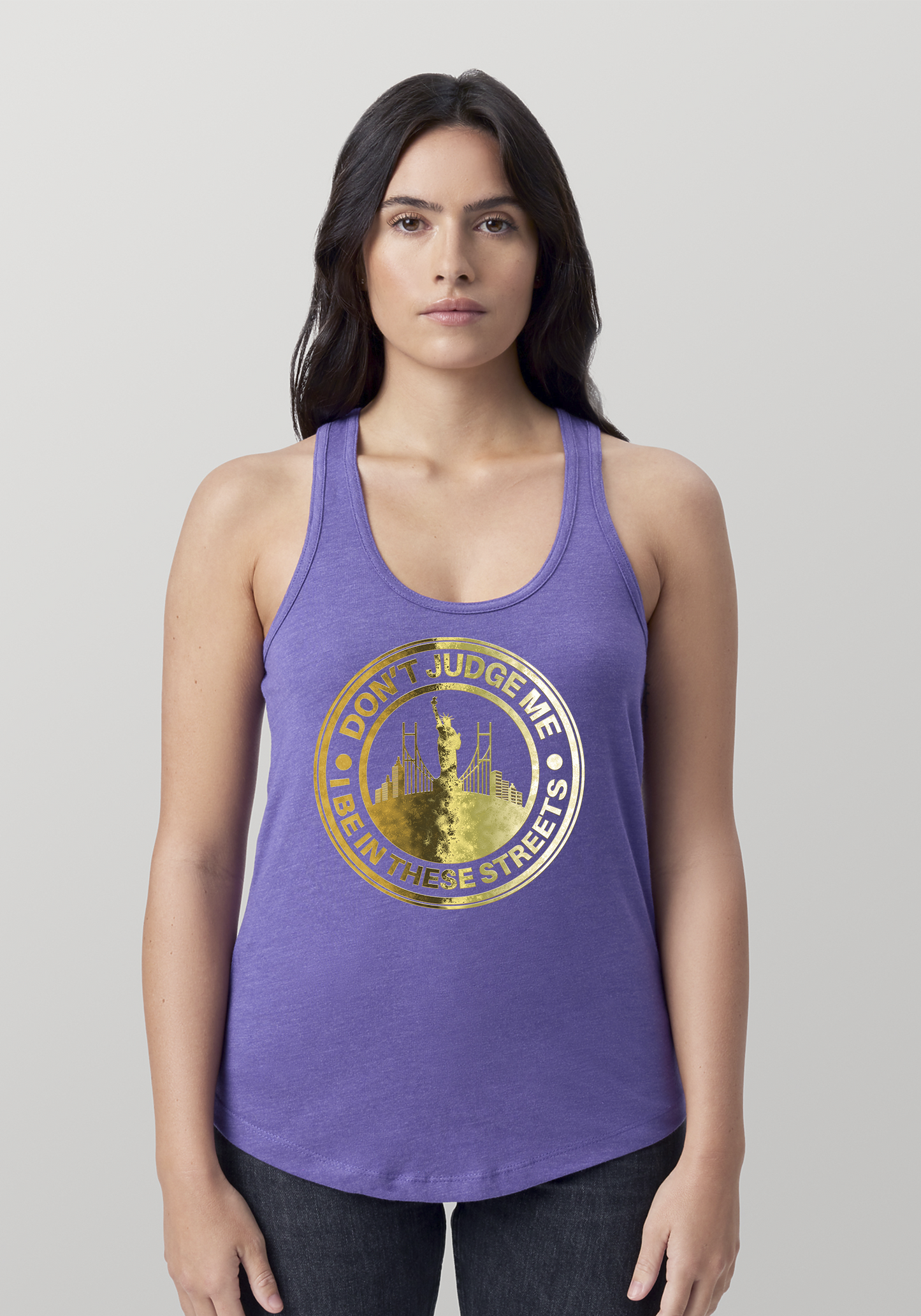 Purple Heather Women's Racerback Tank - The City