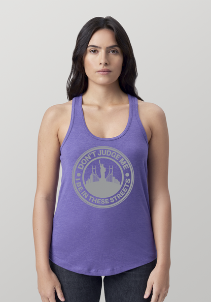Purple Heather Women's Racerback Tank - The City