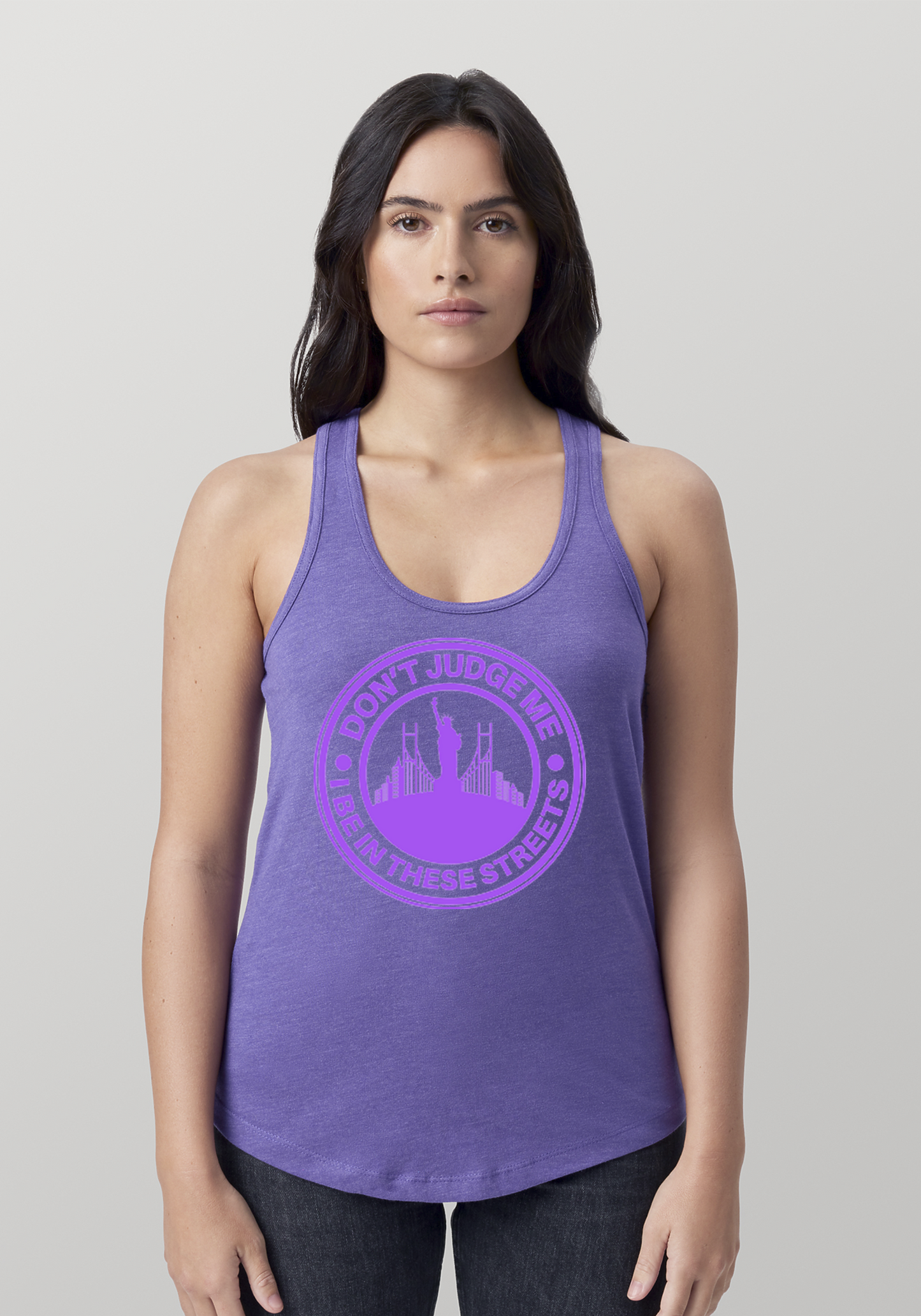 Purple Heather Women's Racerback Tank - The City