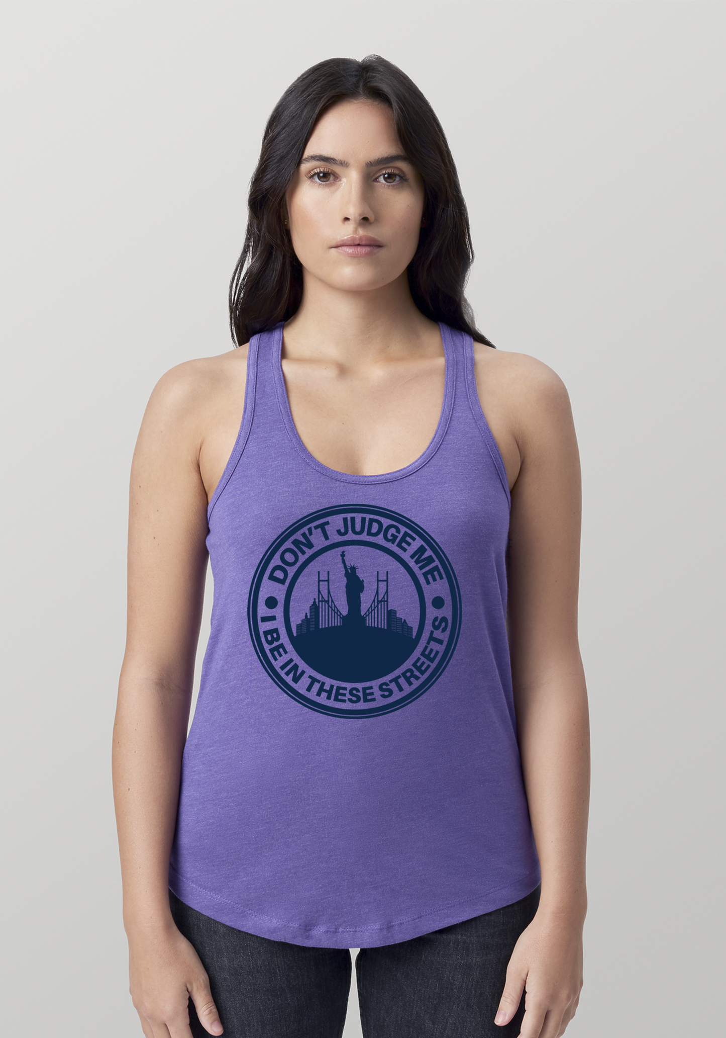 Purple Heather Women's Racerback Tank - The City