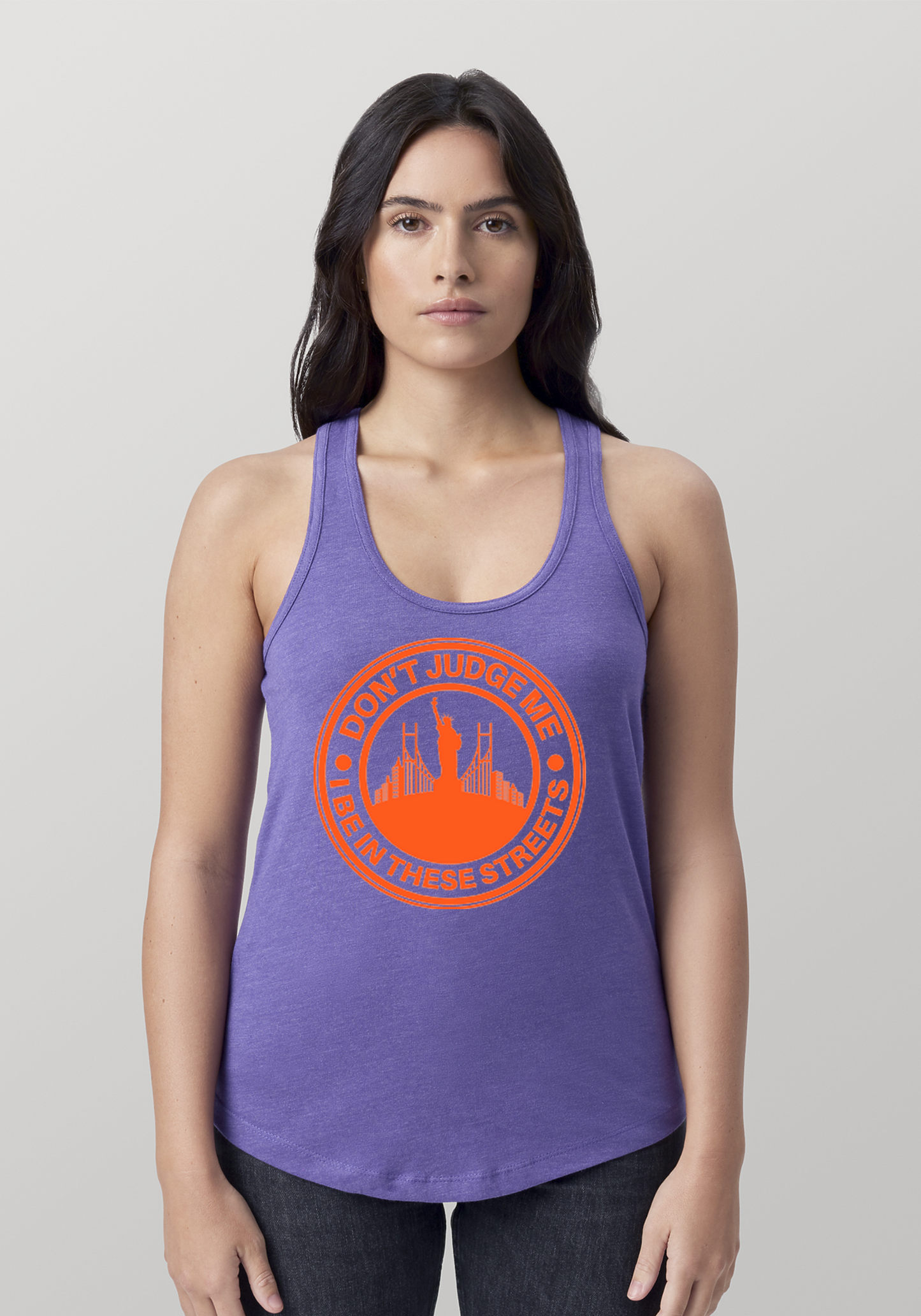 Purple Heather Women's Racerback Tank - The City