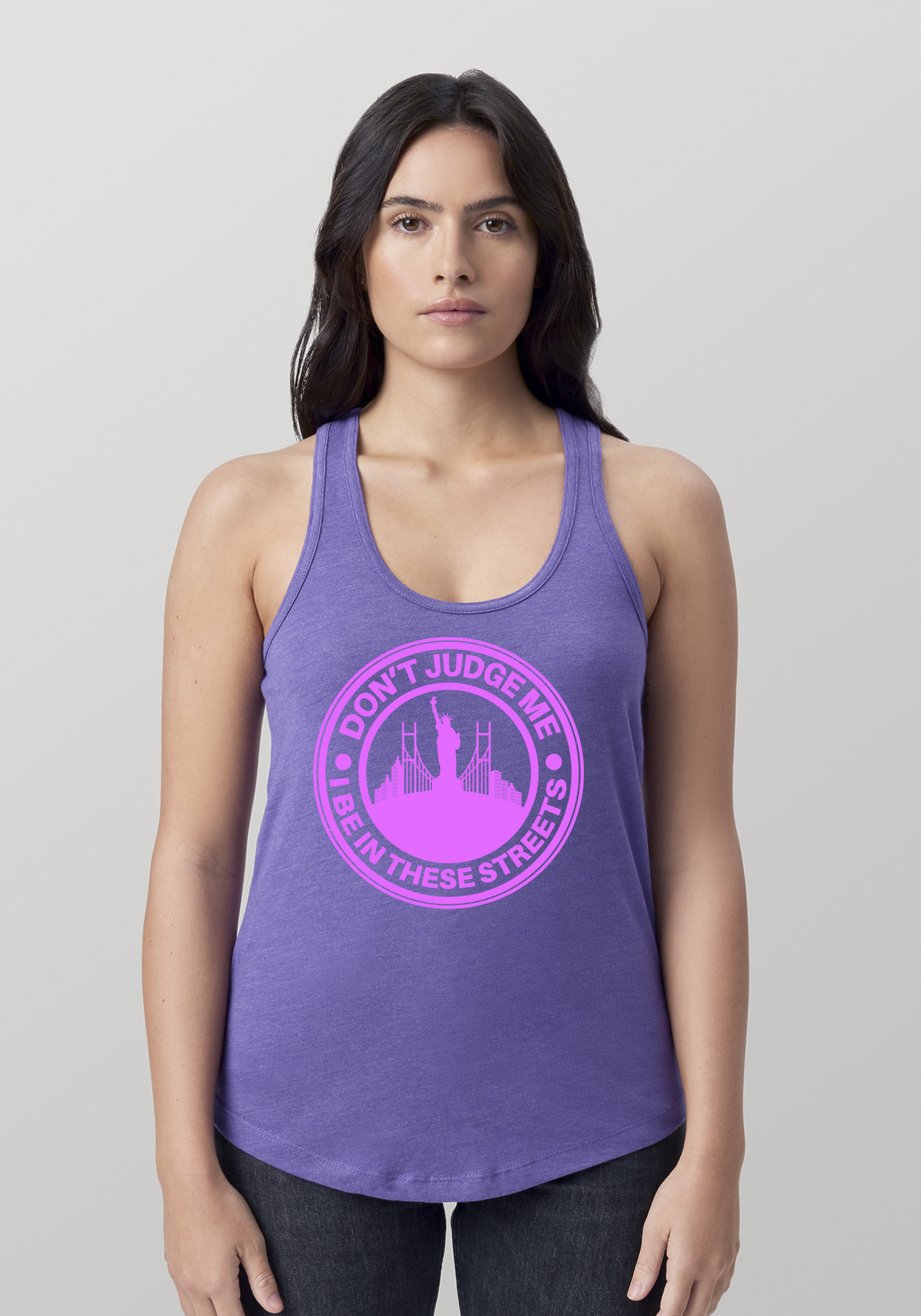 Purple Heather Women's Racerback Tank - The City