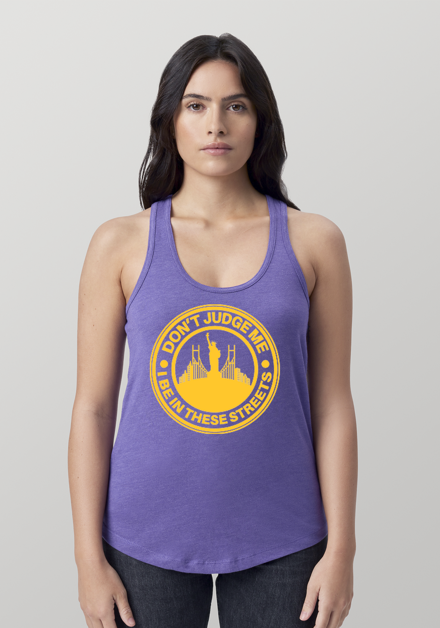 Purple Heather Women's Racerback Tank - The City