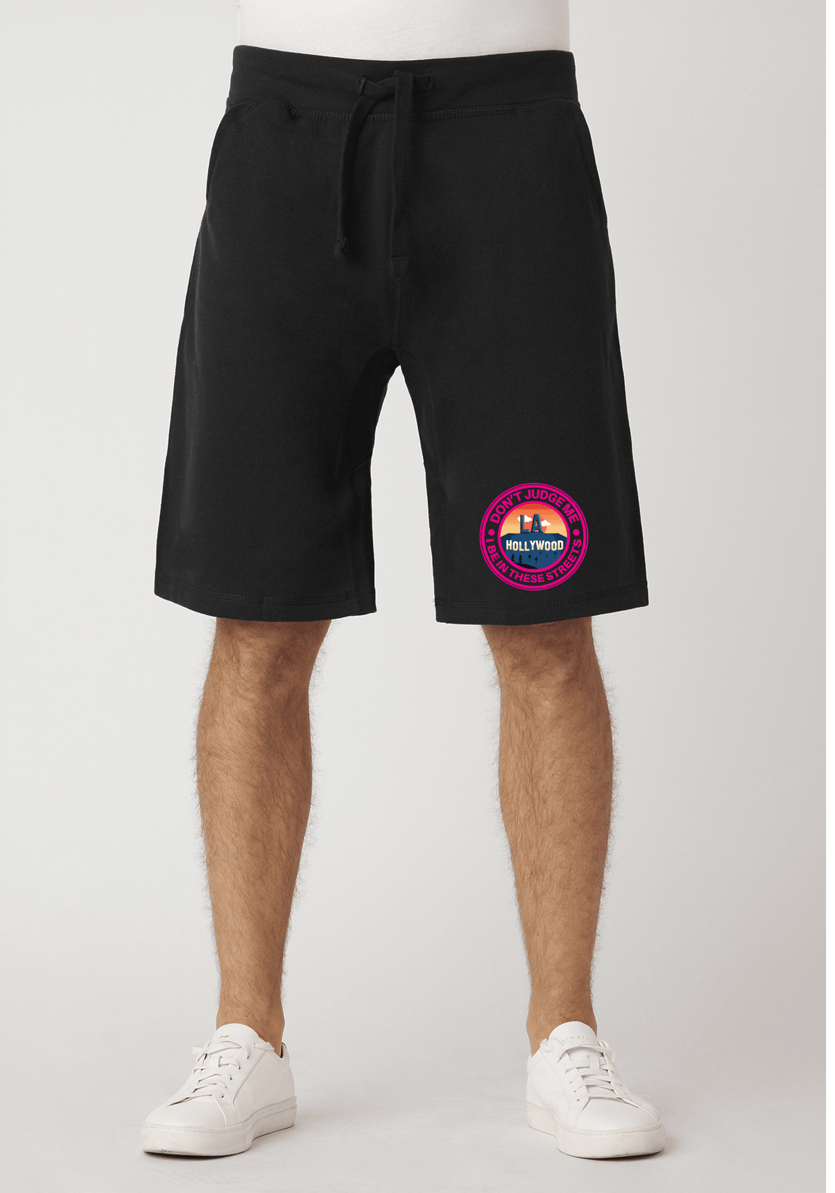 DJMC-UPLOADER:Hot Pink:Shorts-Black-STREETS-LA-HotPink.png