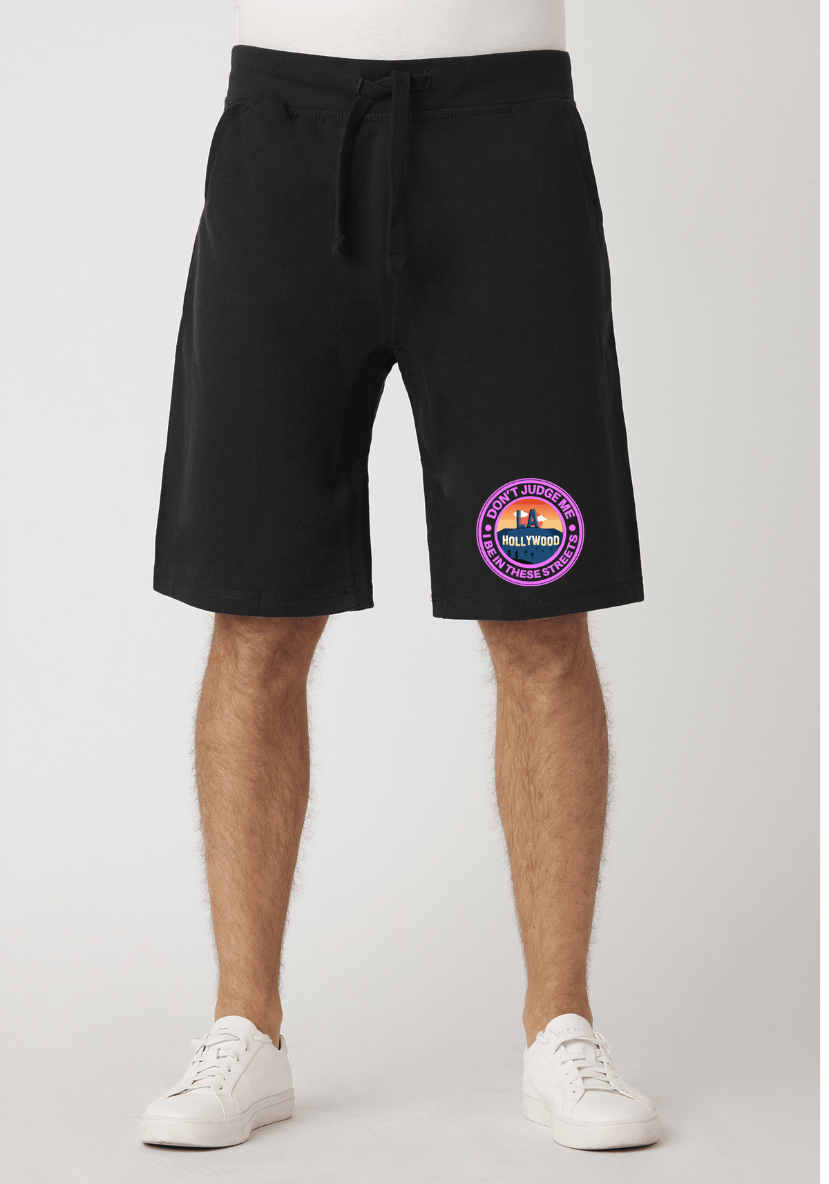 DJMC-UPLOADER:Pink:Shorts-Black-STREETS-LA-Pink.png