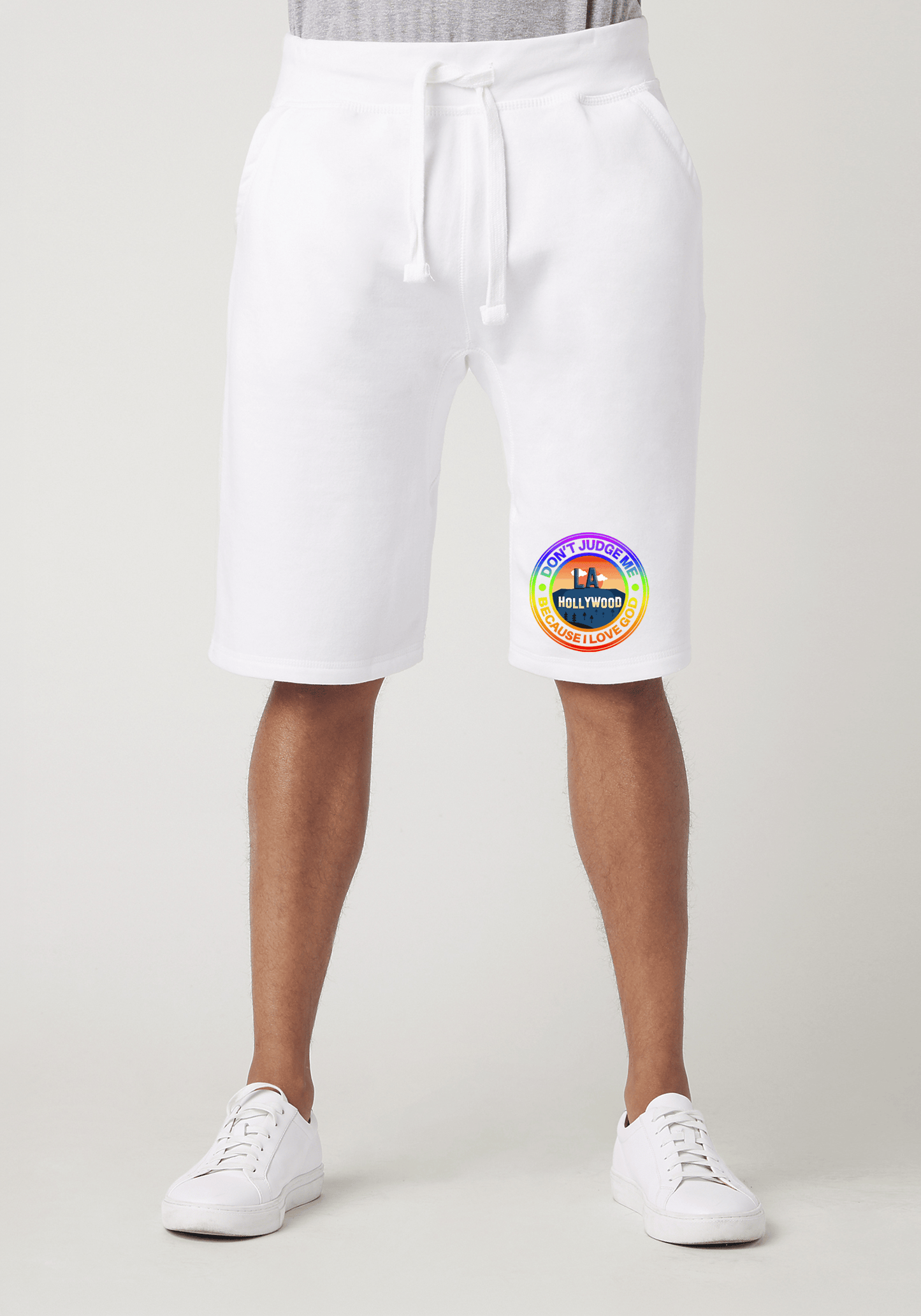 DJMC-UPLOADER:Rainbow:Shorts-White-GOD-LA-Rainbow.png