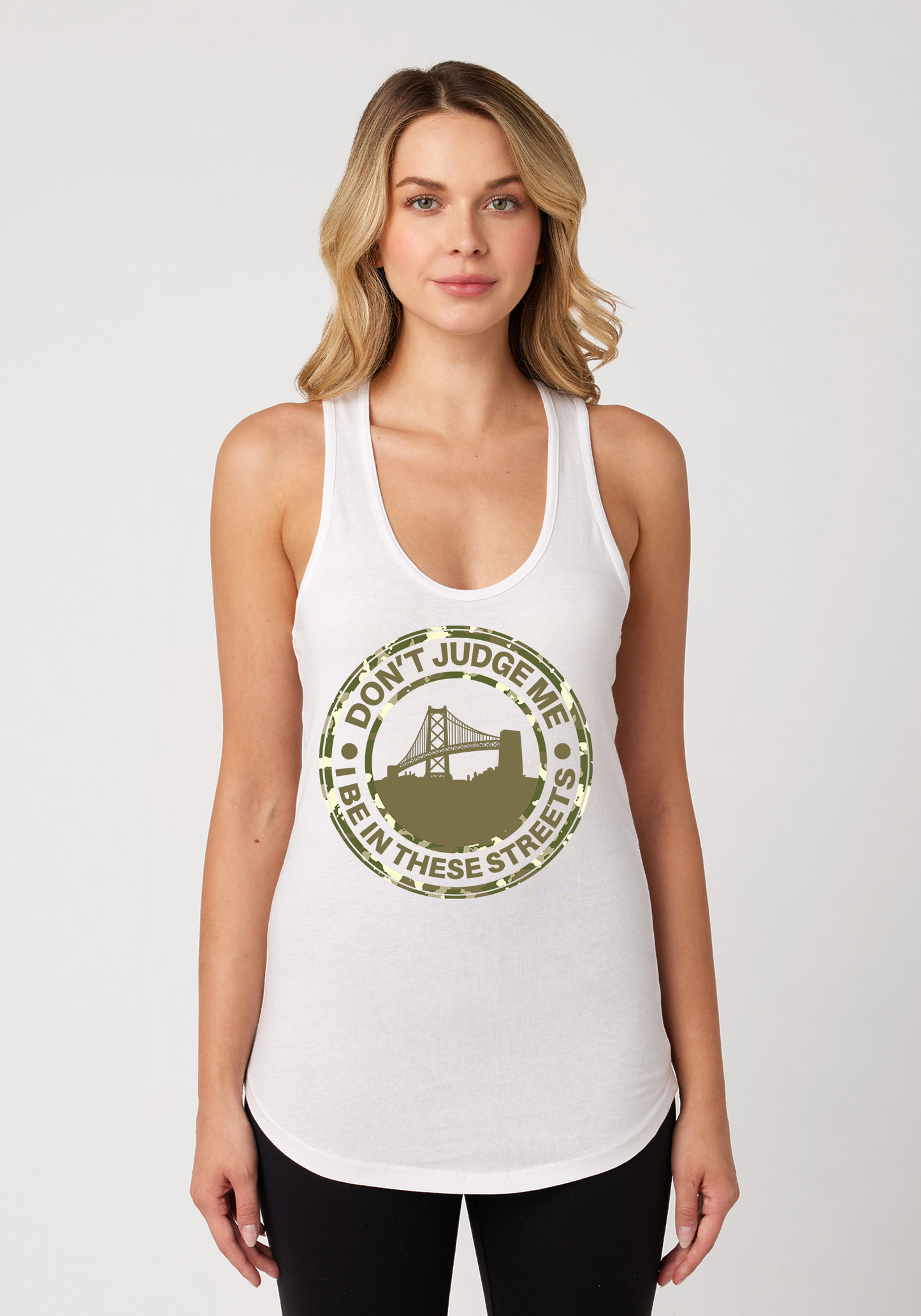 White Women's Racerback Tank - The Town