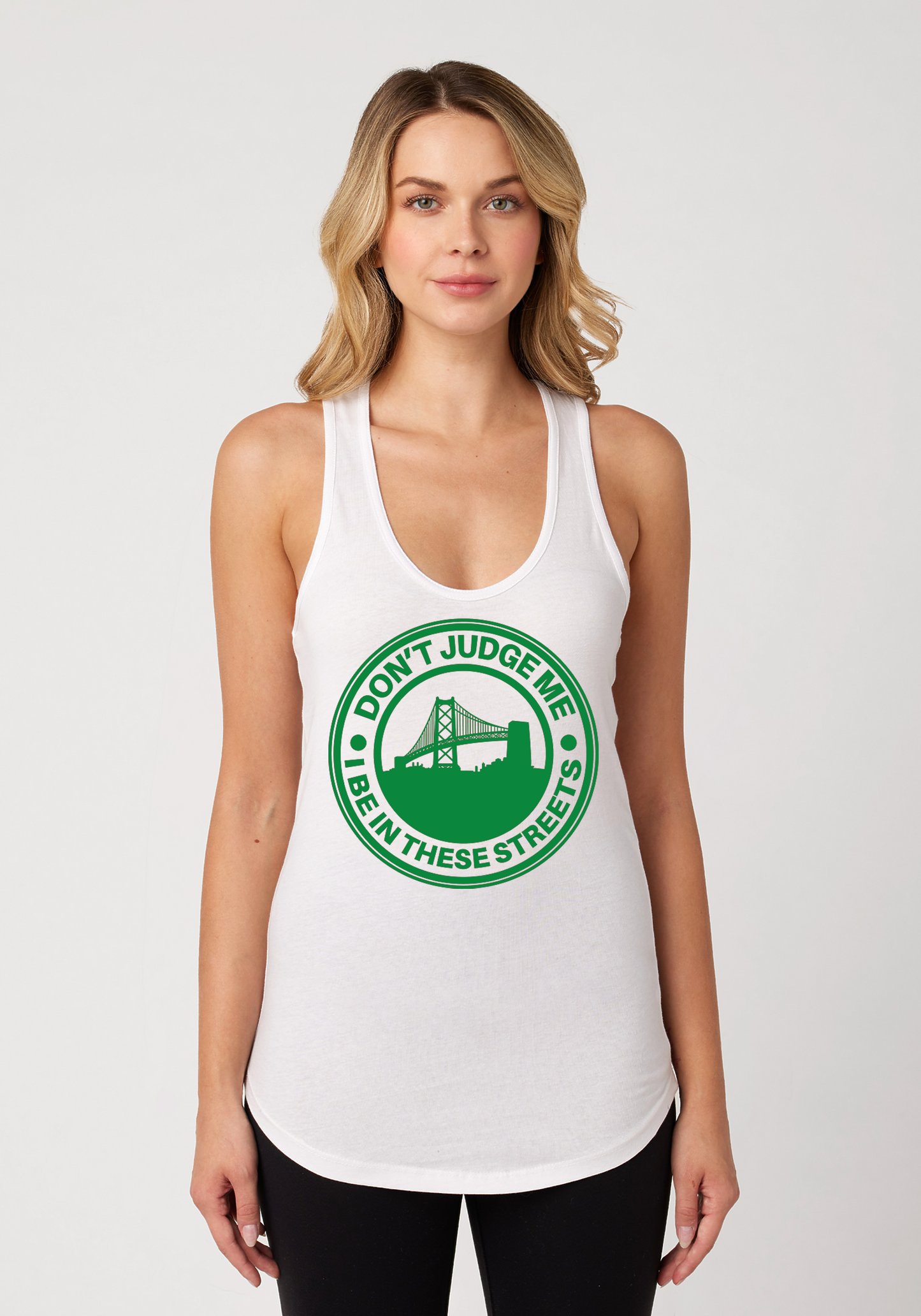 White Women's Racerback Tank - The Town