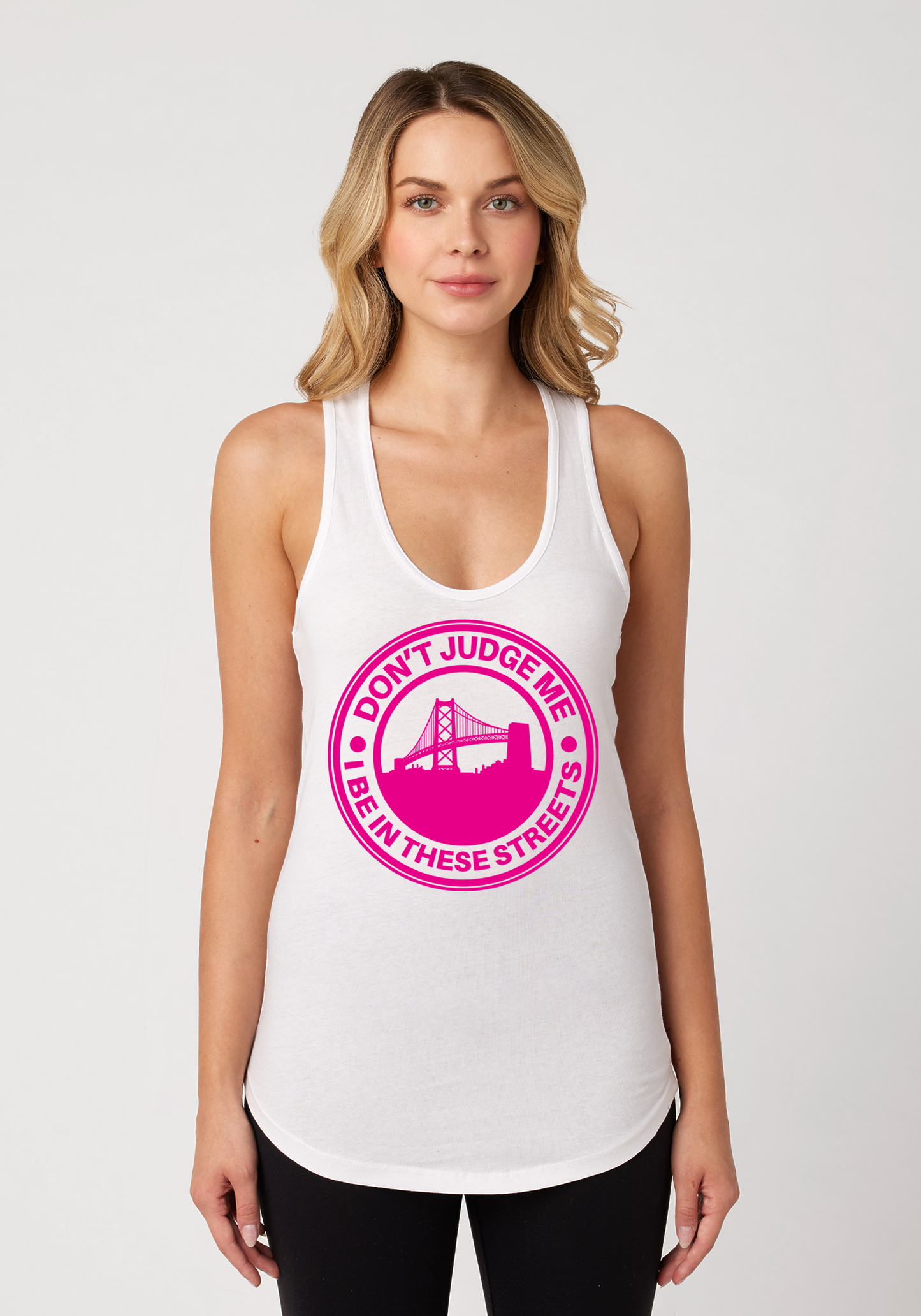 White Women's Racerback Tank - The Town
