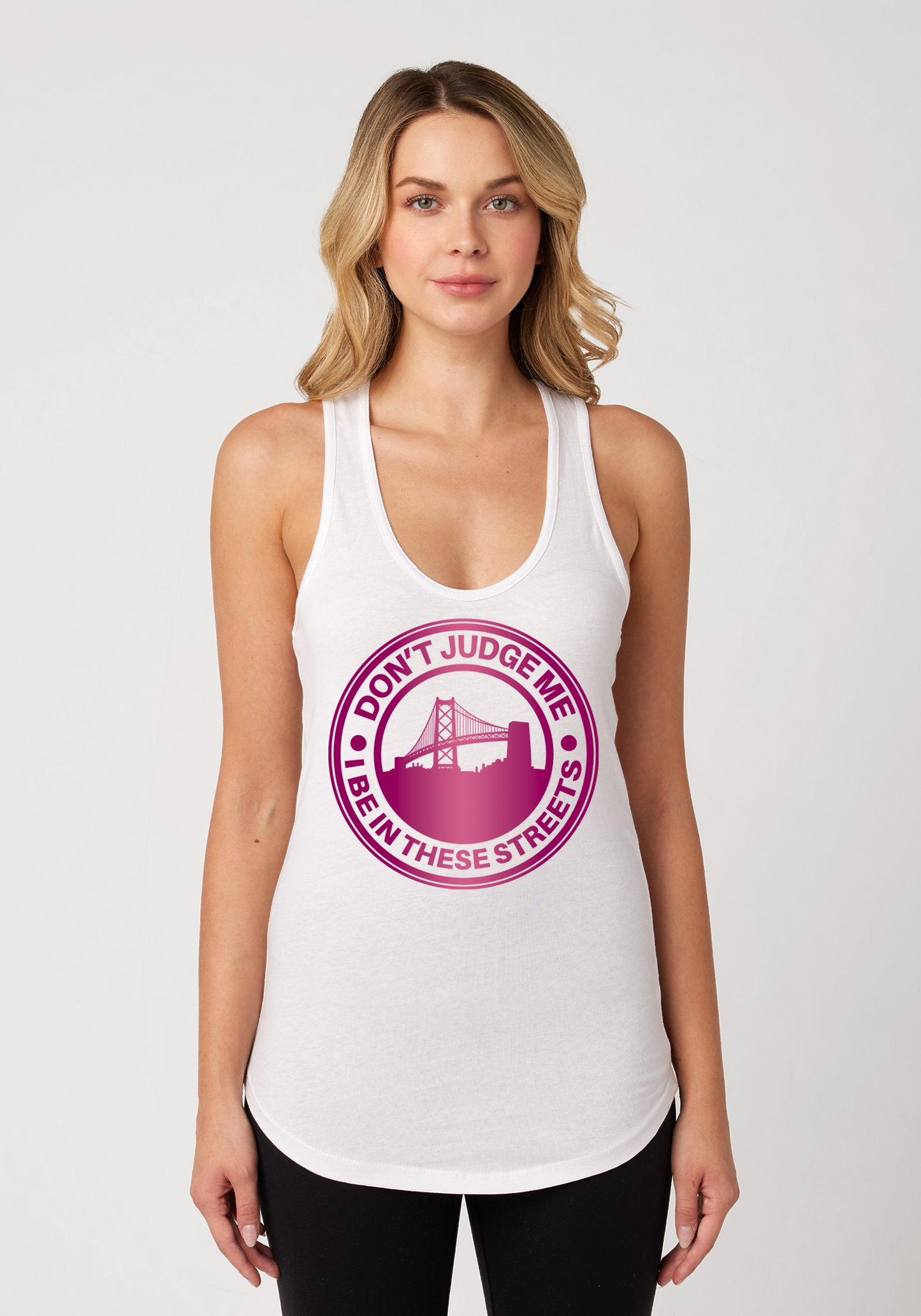 White Women's Racerback Tank - The Town