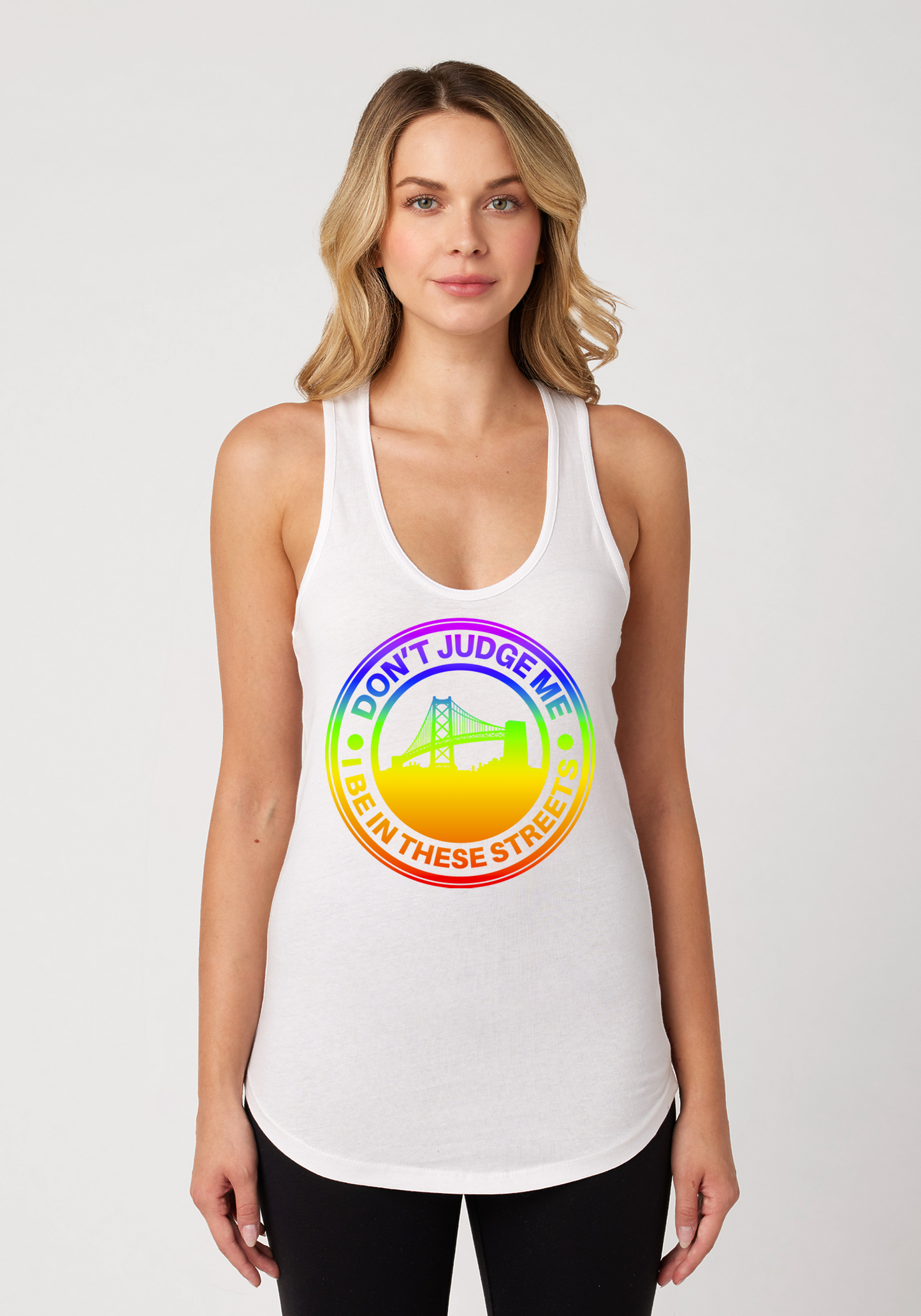 White Women's Racerback Tank - The Town
