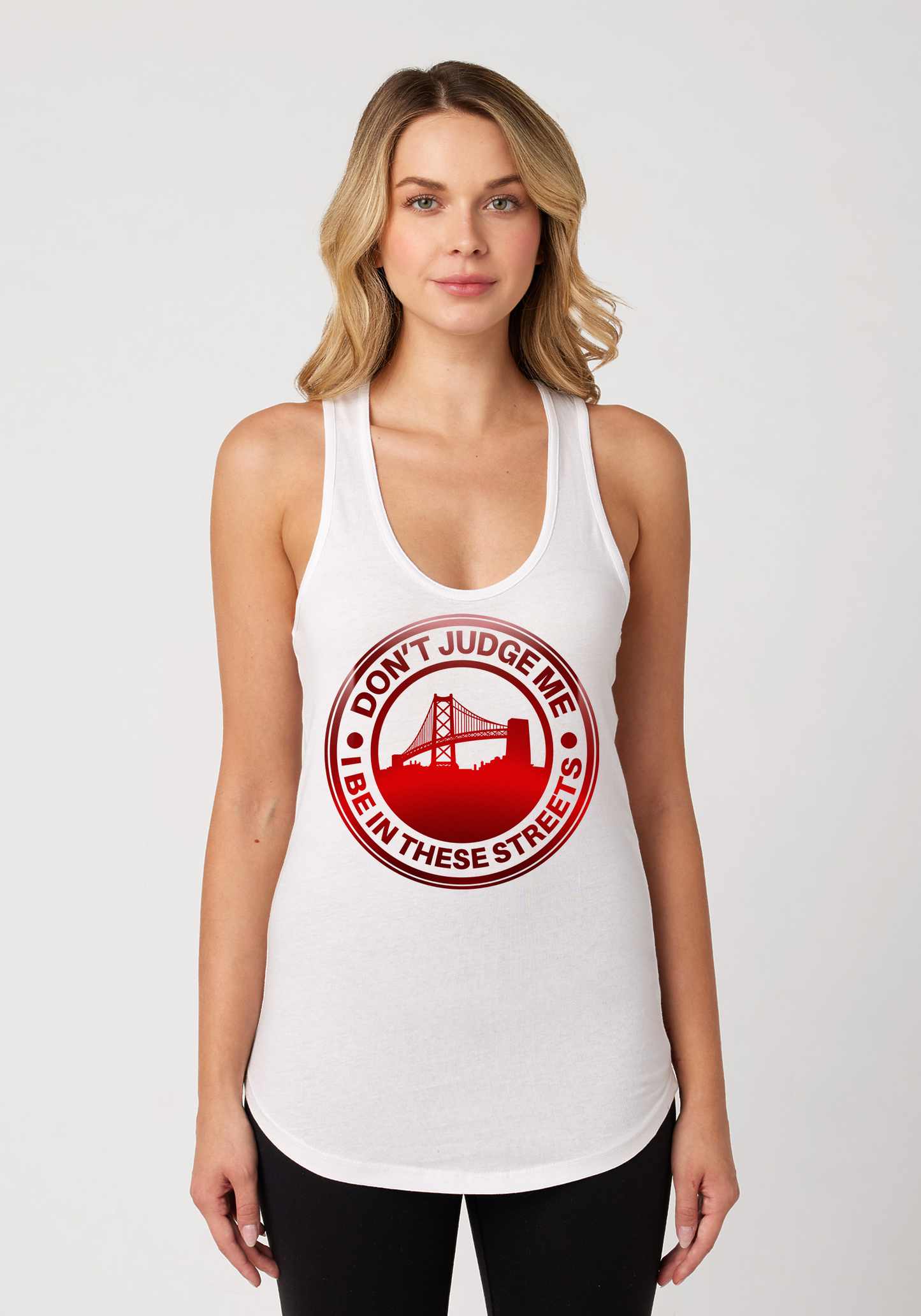 White Women's Racerback Tank - The Town