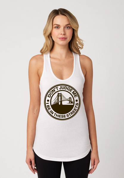 White Women's Racerback Tank - The Bay