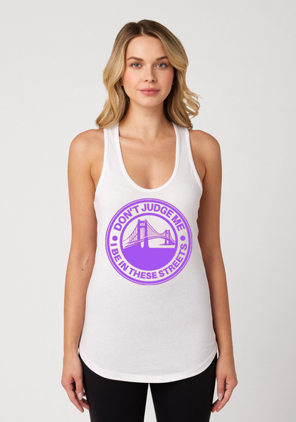 White Women's Racerback Tank - The Bay