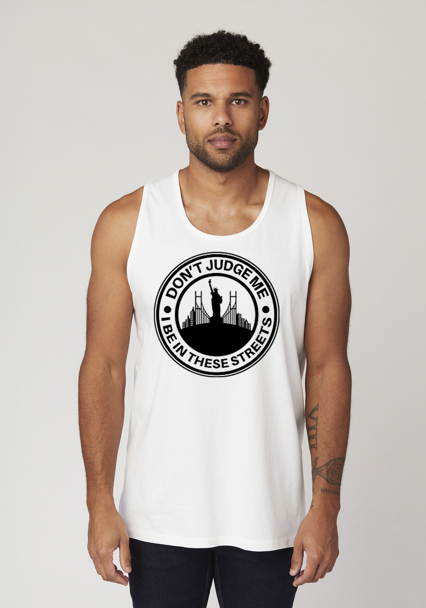 White Men's Tank Top - The City