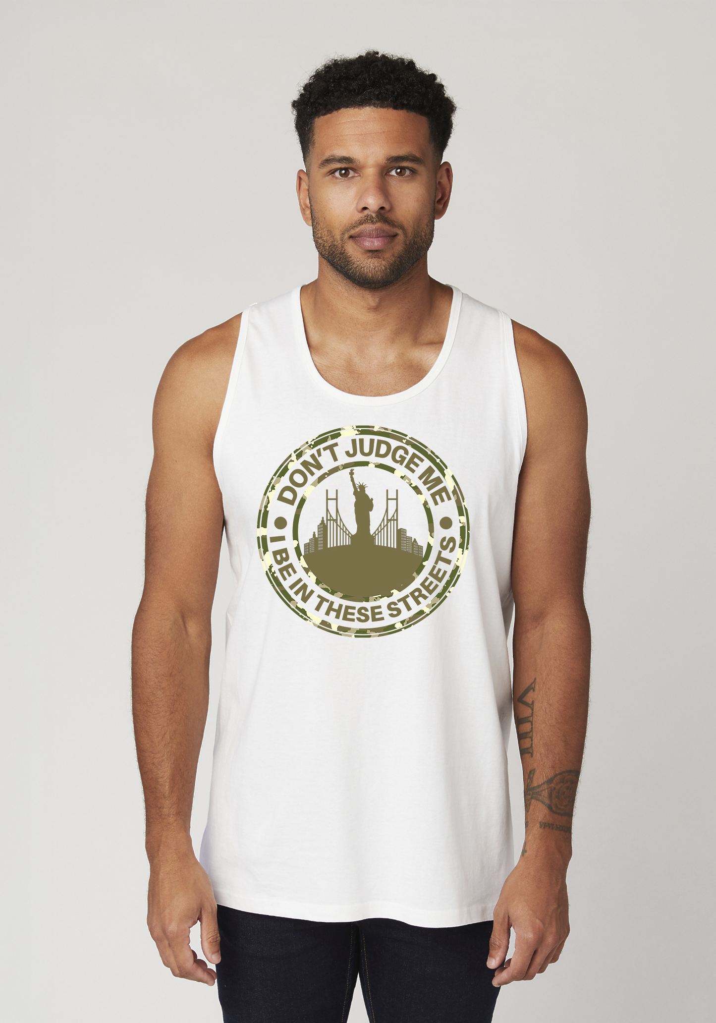 White Men's Tank Top - The City