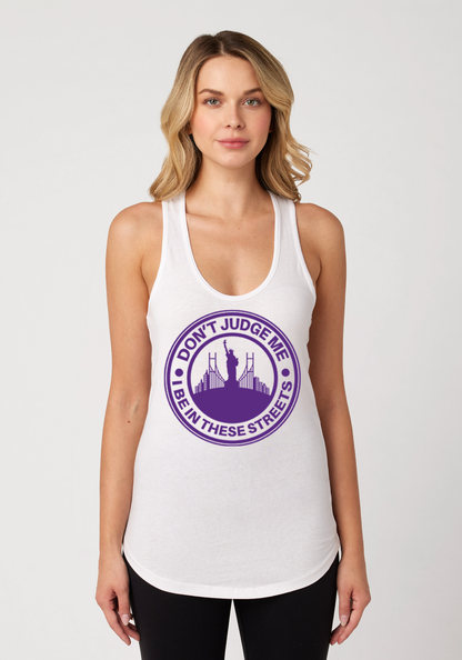 White Women's Racerback Tank - The City