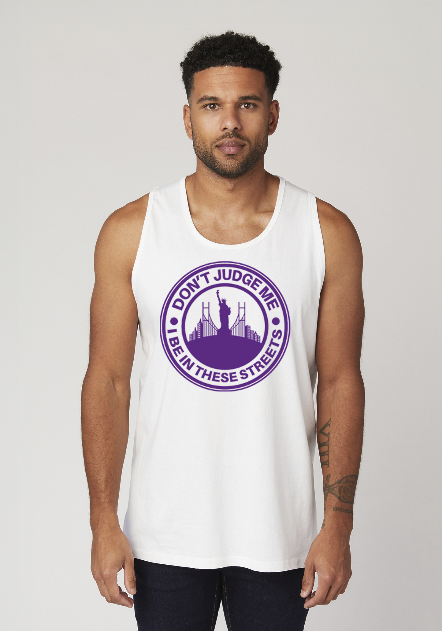 White Men's Tank Top - The City