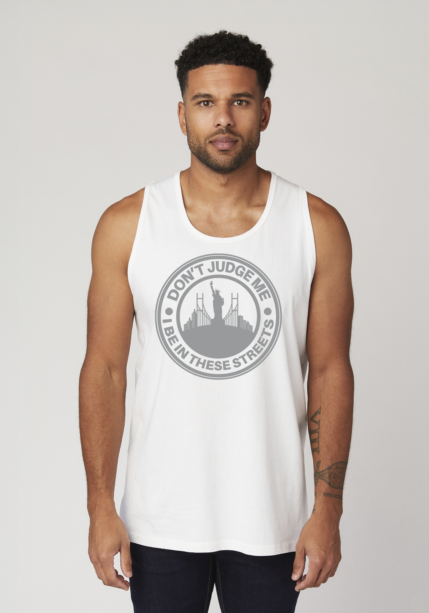 White Men's Tank Top - The City