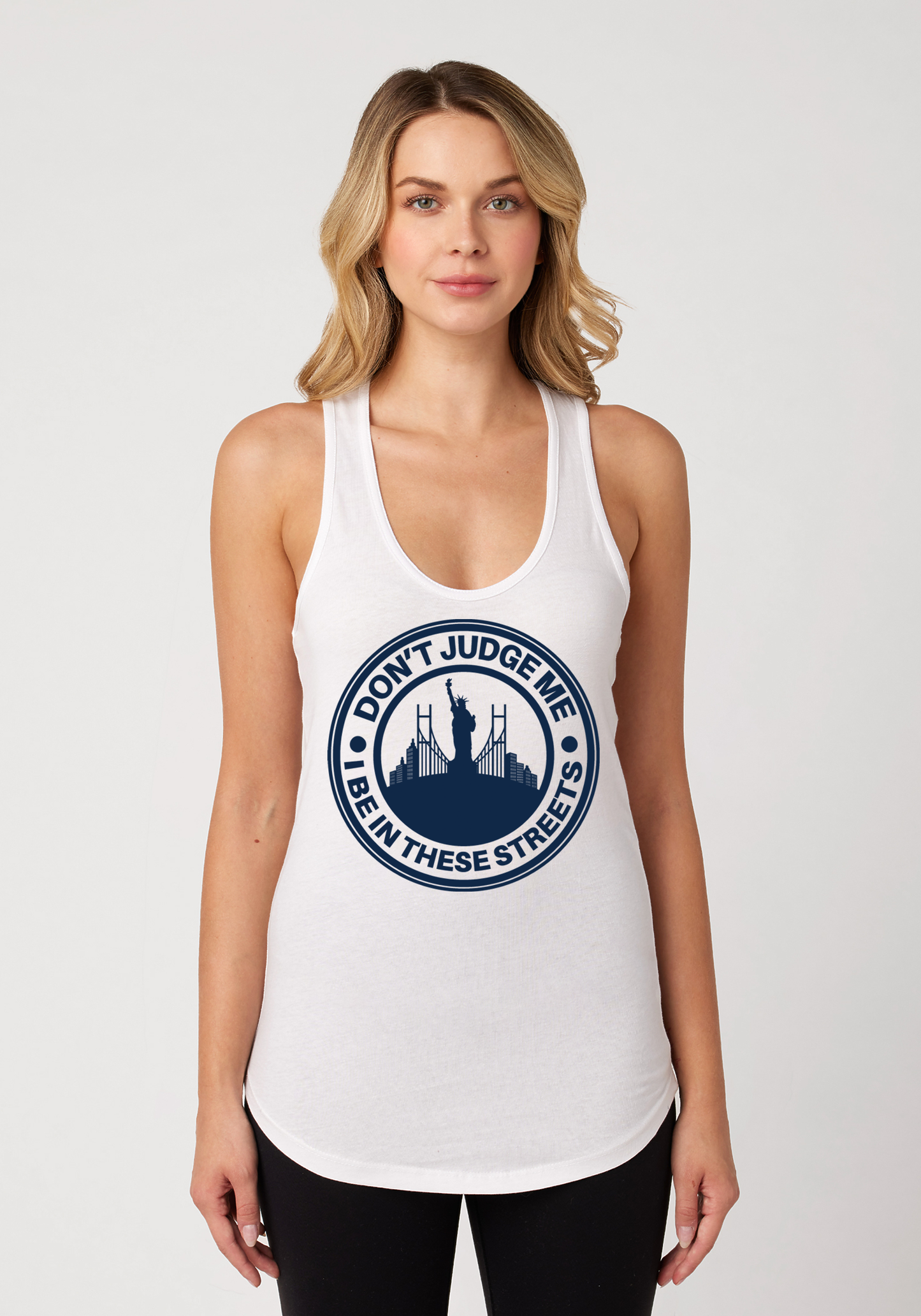 White Women's Racerback Tank - The City