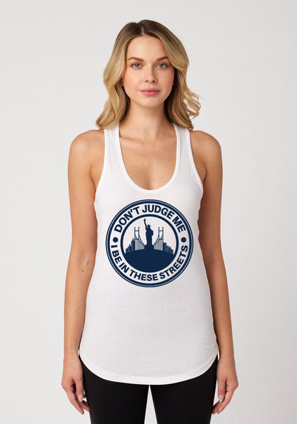 White Women's Racerback Tank - The City