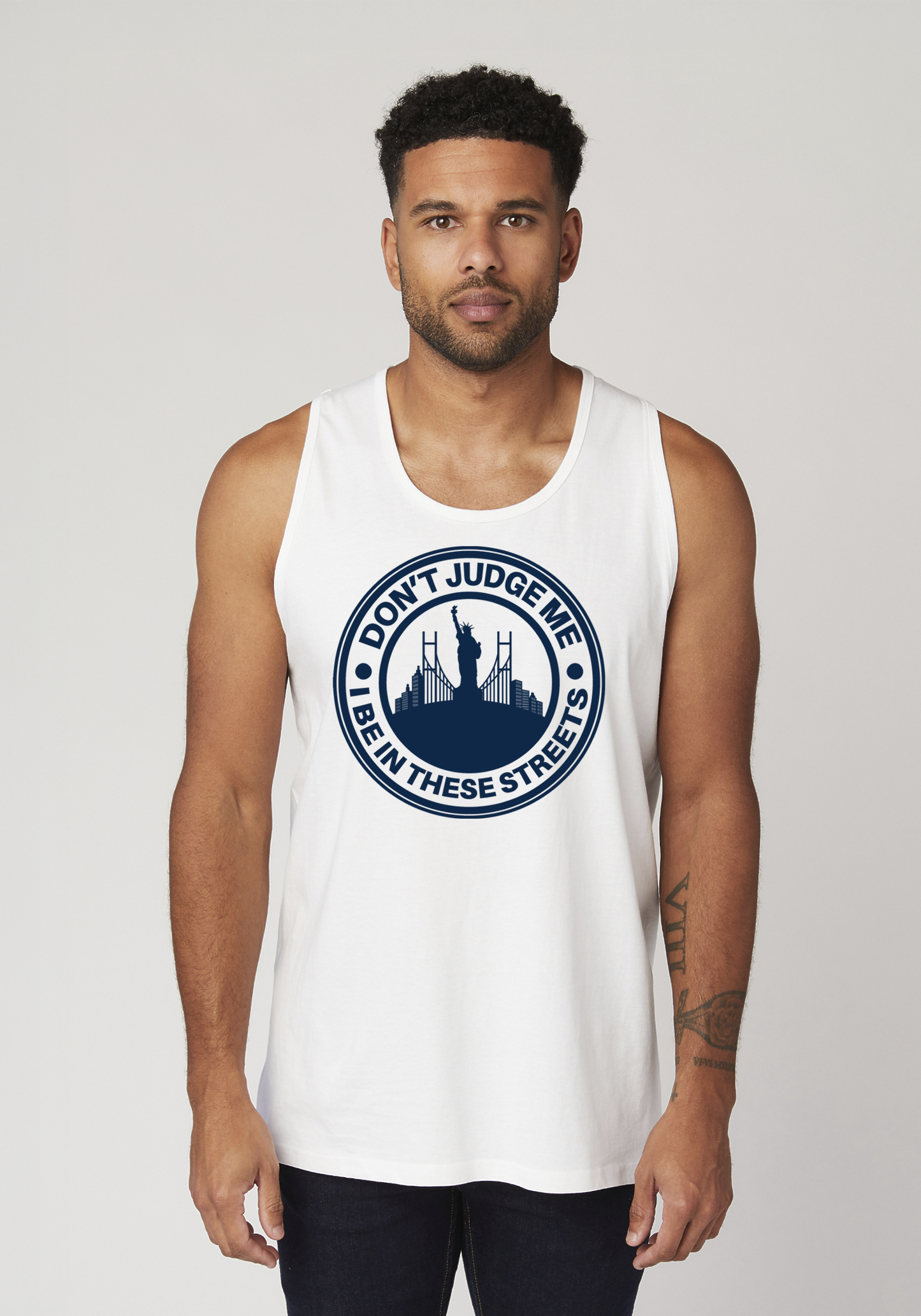 White Men's Tank Top - The City