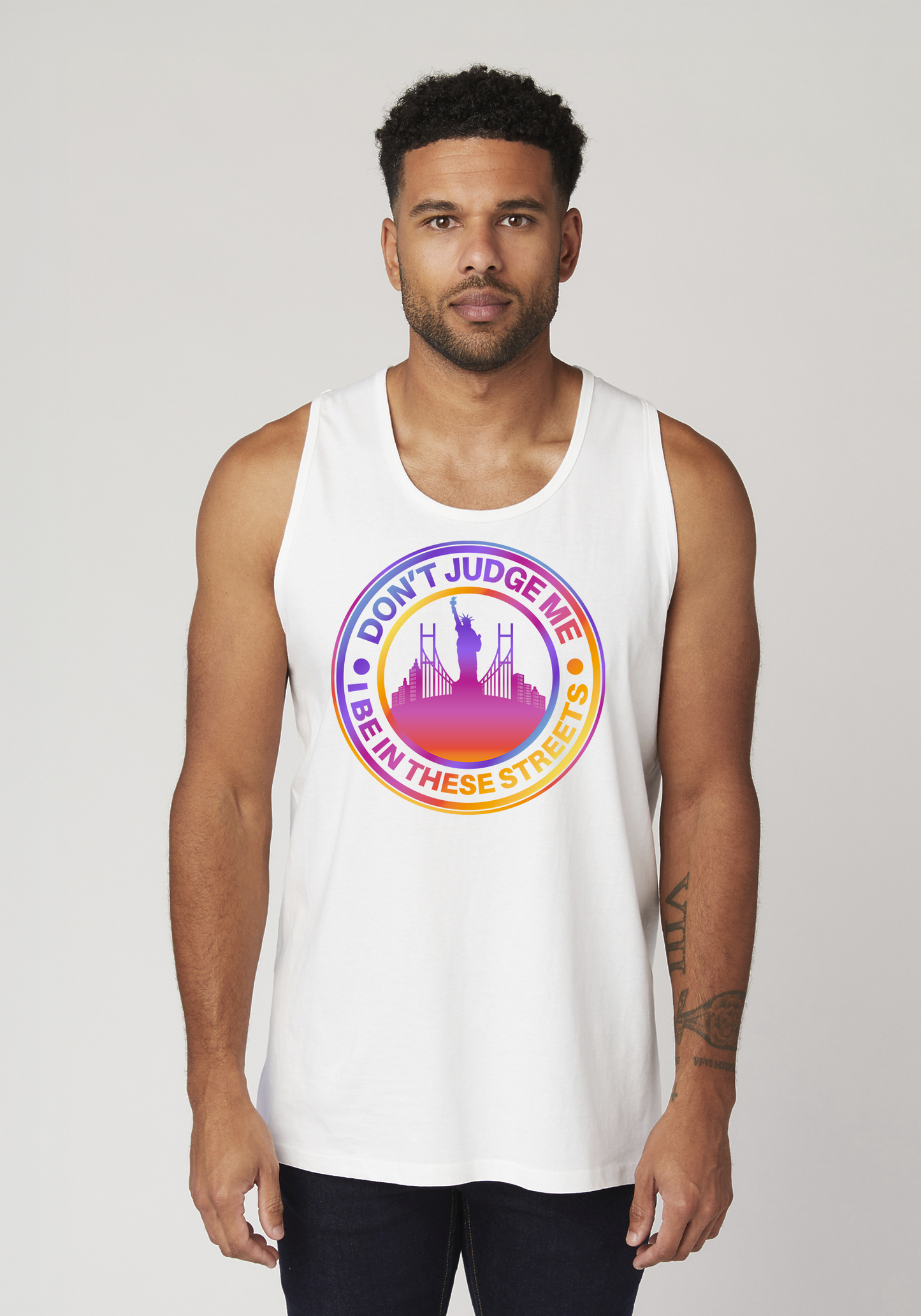 White Men's Tank Top - The City