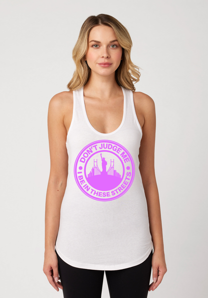 White Women's Racerback Tank - The City